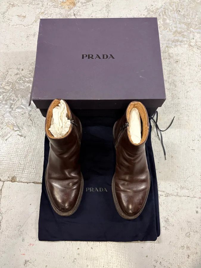 Prada Prada Brown Classy Leather Chelsea Boots Size US 8 / EU 41 - 2 Thumbnail