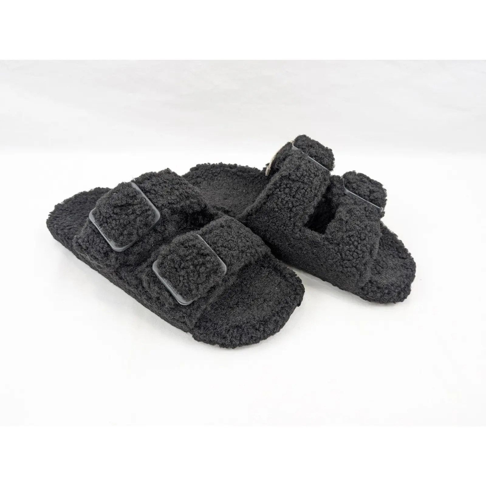 Balenciaga o1rshd1 Furry Shearling Mallorca Sandals in Black Size US 8 / EU 41 - 13 Thumbnail
