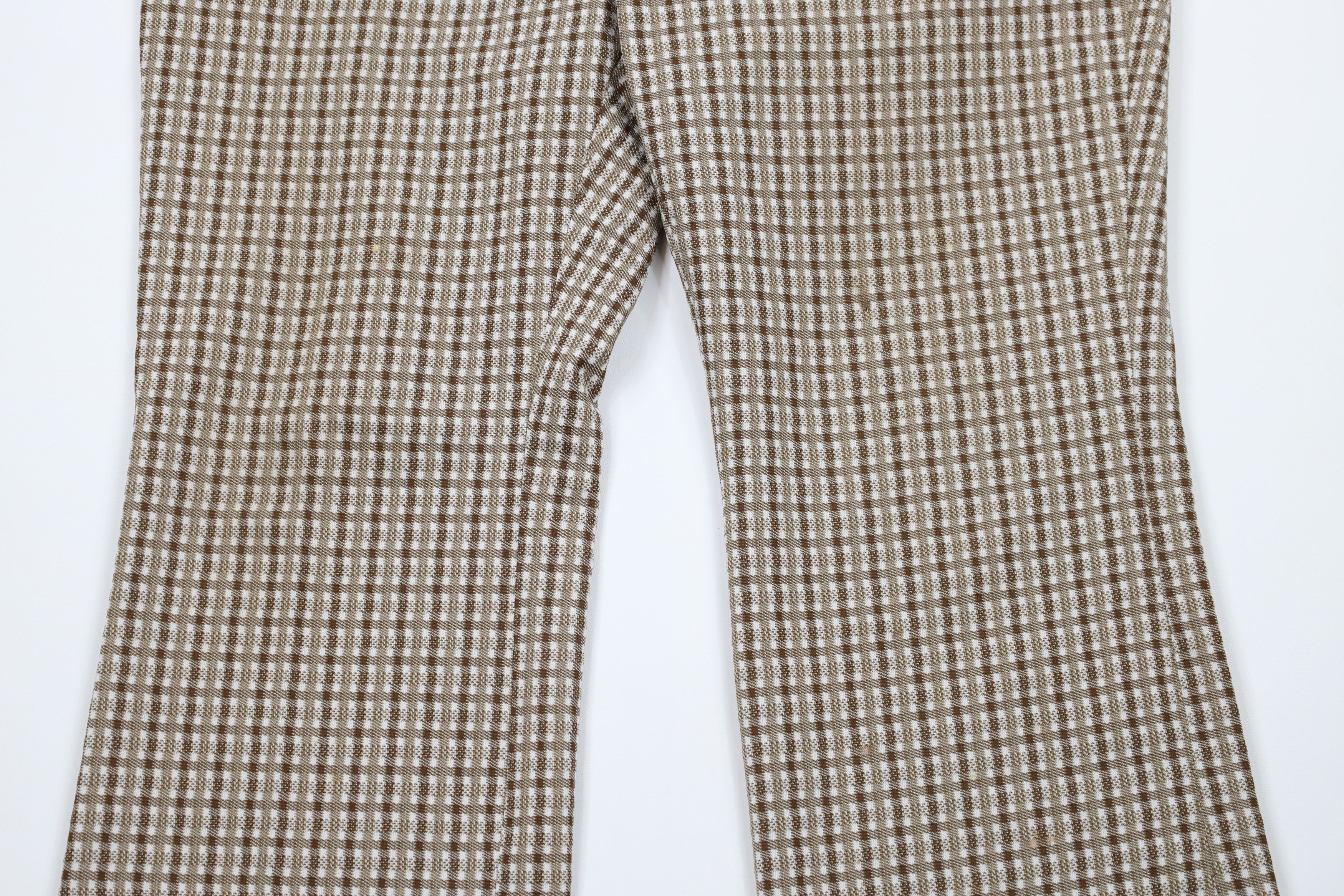Vintage Vintage 70s Streetwear Knit Bell Bottoms Pants Plaid USA Size US 40 / EU 56 - 3 Thumbnail