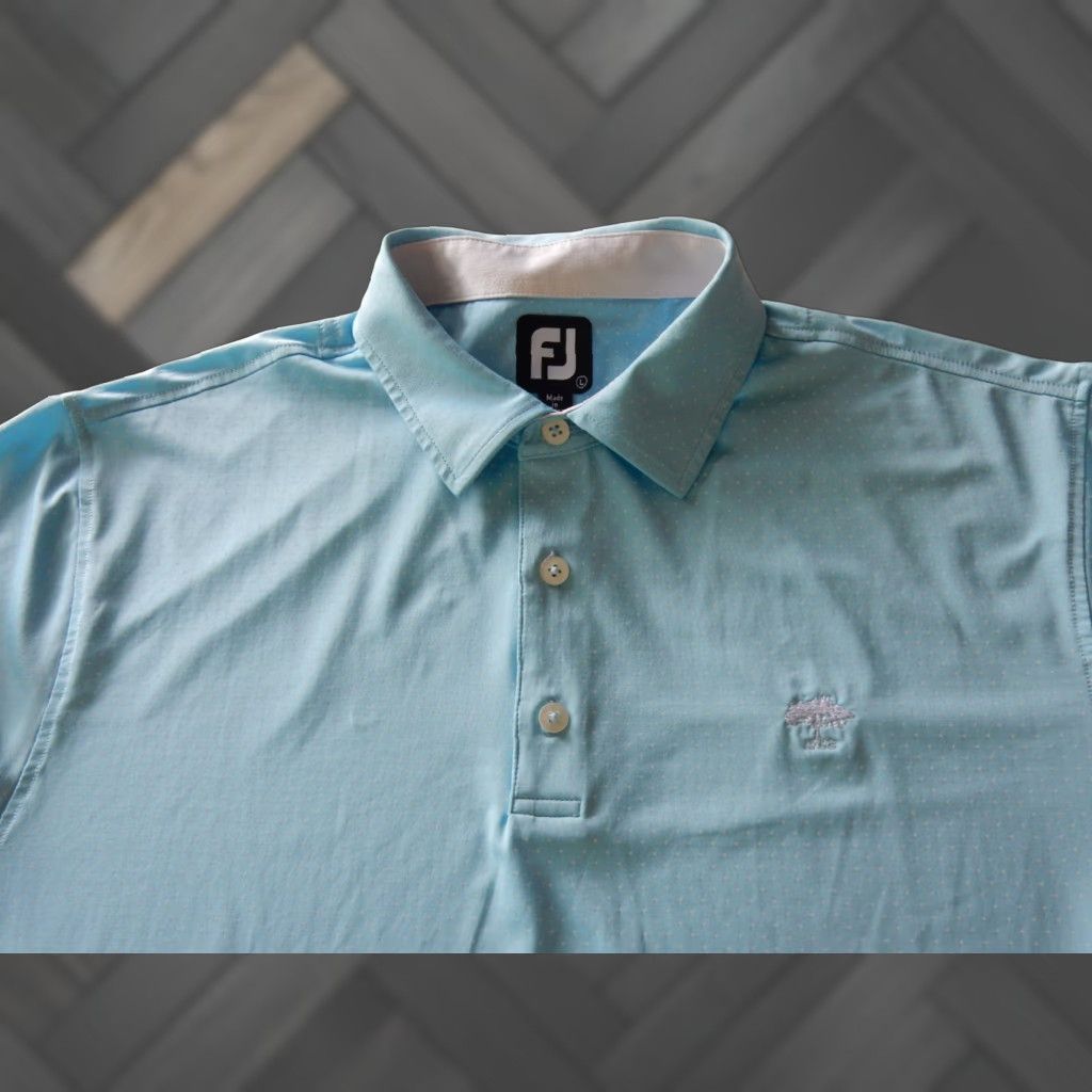 Footjoy FootJoy Polo Shirt Men L Blue Short Sleeve Polka Dot Polyester Shirt Polo#IDK Size US L / EU 52-54 / 3 - 1 Thumbnail