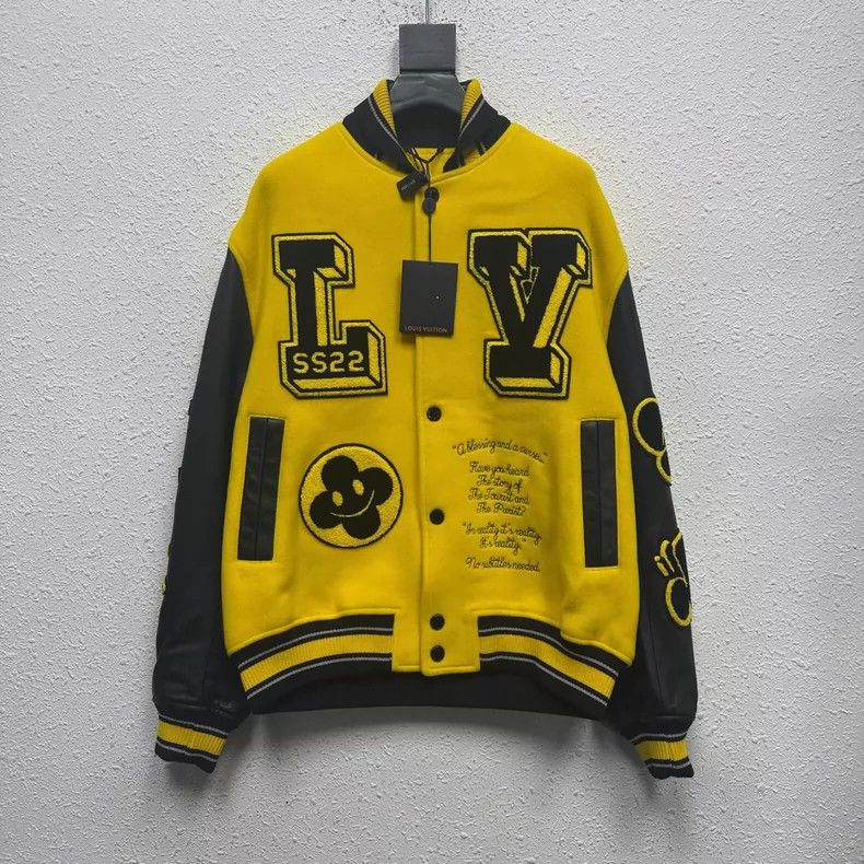 Louis Vuitton Louis Vuitton Black and Yellow Color-Block Leather Sleeve Size US L / EU 52-54 / 3 - 1 Thumbnail