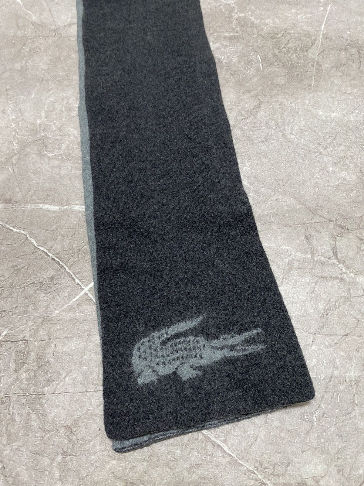 Lacoste Vintage Y2K Lacoste Two Sides Scarf Black/Gray OS Size ONE SIZE - 6 Thumbnail