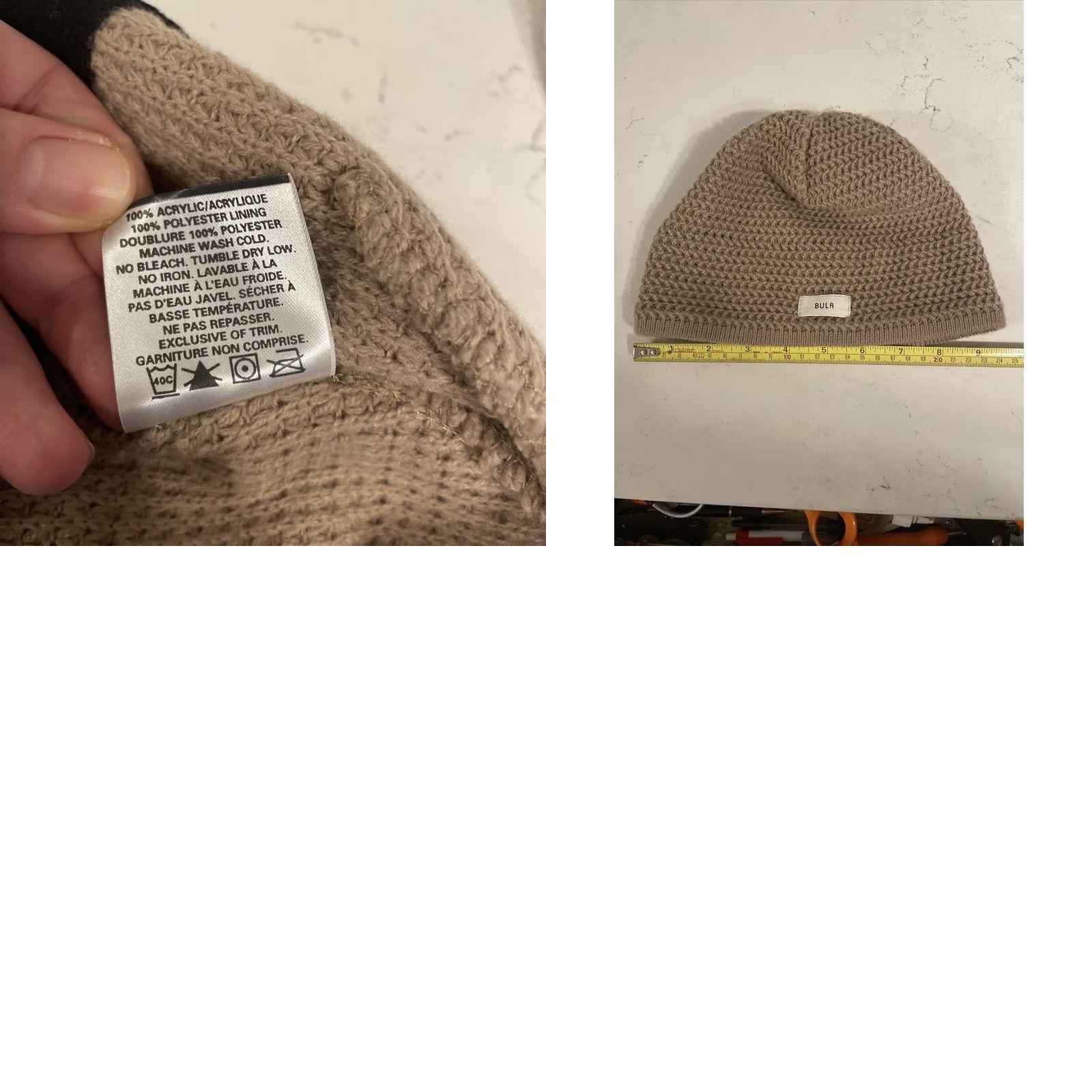 Vintage BULA Beige Knit Beanie Hat Wool Stocking Cap Women's One Size Tan Canada Menus? Size ONE SIZE - 8 Thumbnail