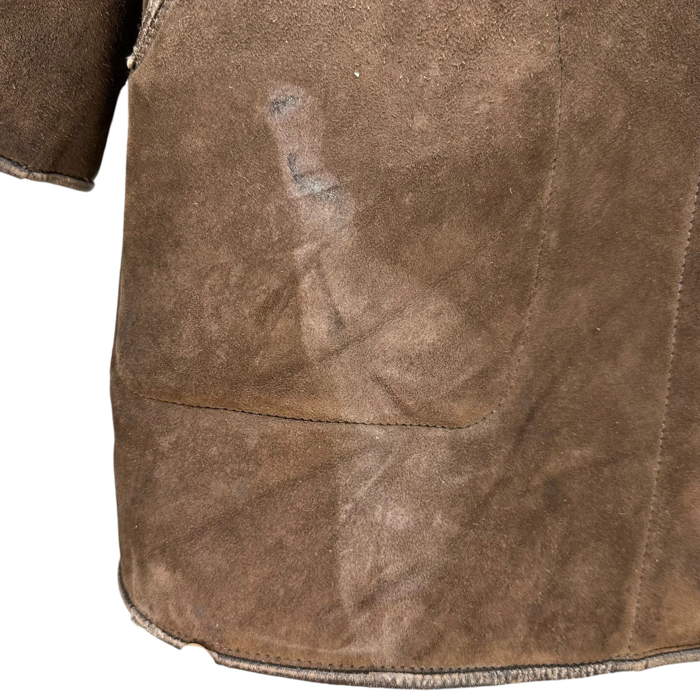 Vintage YEOVIL SHEEPSKIN SHOP Suede Leather Coat Jacket #A50-1180 Size S / US 4 / IT 40 - 4 Thumbnail