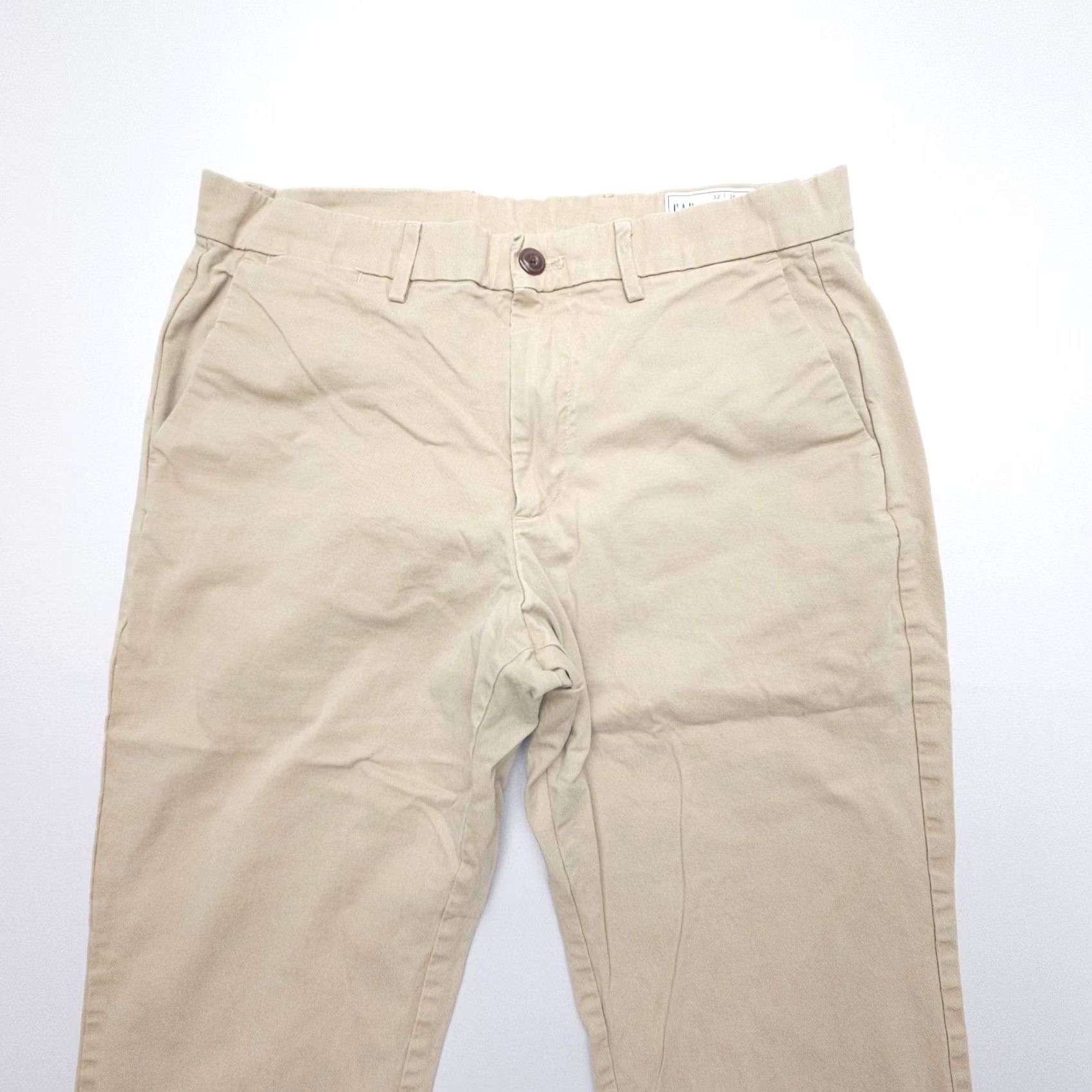 Gap Gap Chino Pants Mens 32 x 34 Tan Cotton Stretch Twill Straight Regular Flat Front Vintage No Size US 32 / EU 48 - 4 Thumbnail