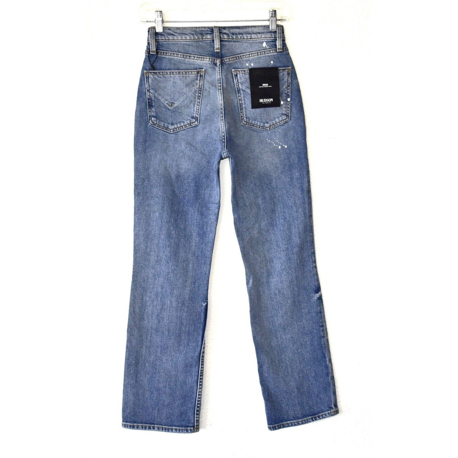 Hudson B0 NWT HUDSON Remi Splatter Hi Rise Straight Jeans 24 $215 Size 24" / US 00 / IT 34 - 3 Thumbnail