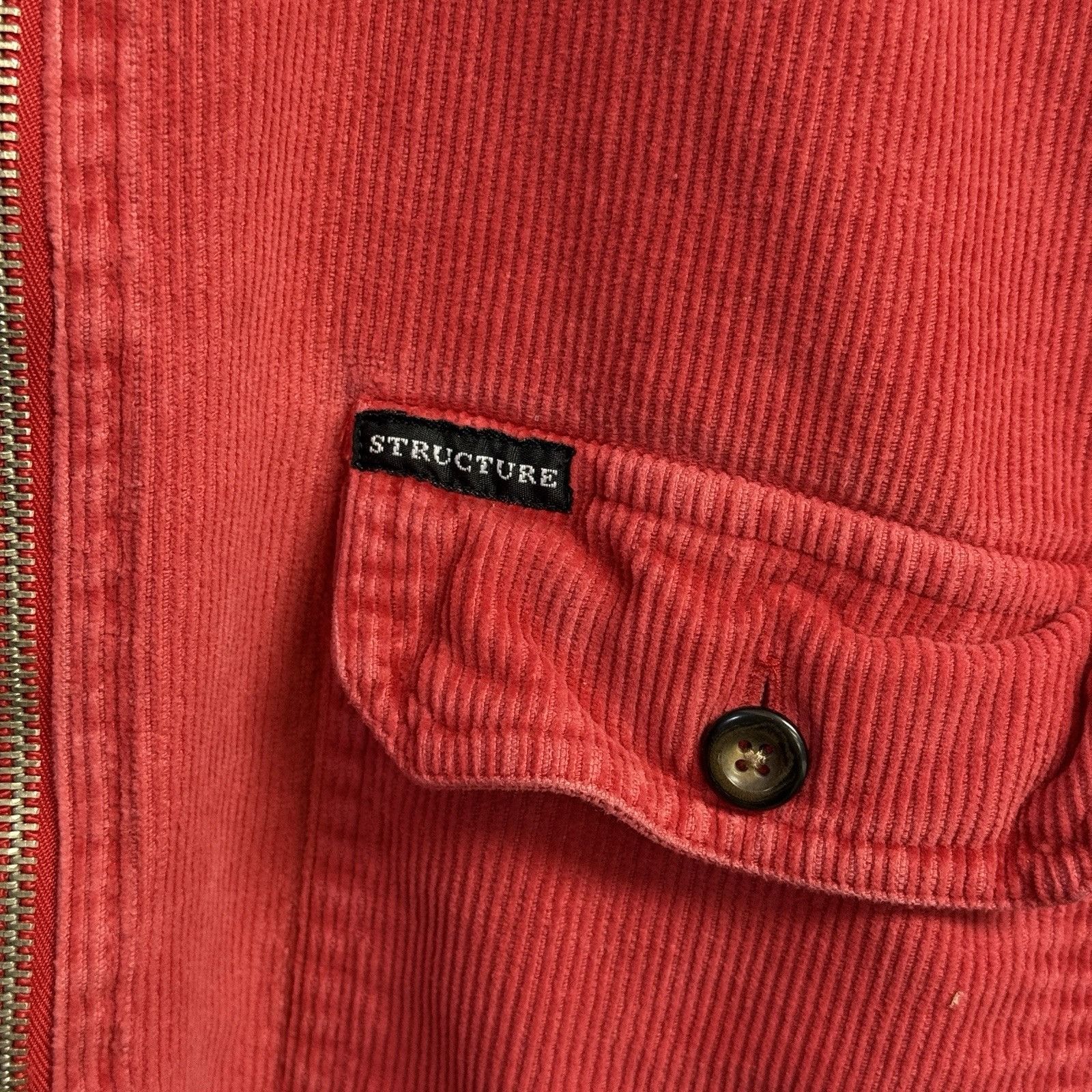 Structure × Vintage Vintage Structure Corduroy Anorak Jacket Adult Large Red Col Size US L / EU 52-54 / 3 - 4 Thumbnail