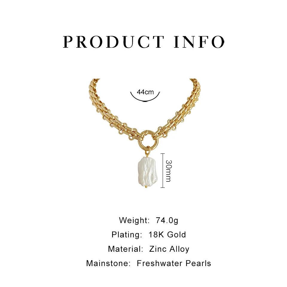 Other Big Square Natural Freshwater Pearl Necklace Size ONE SIZE - 4 Thumbnail