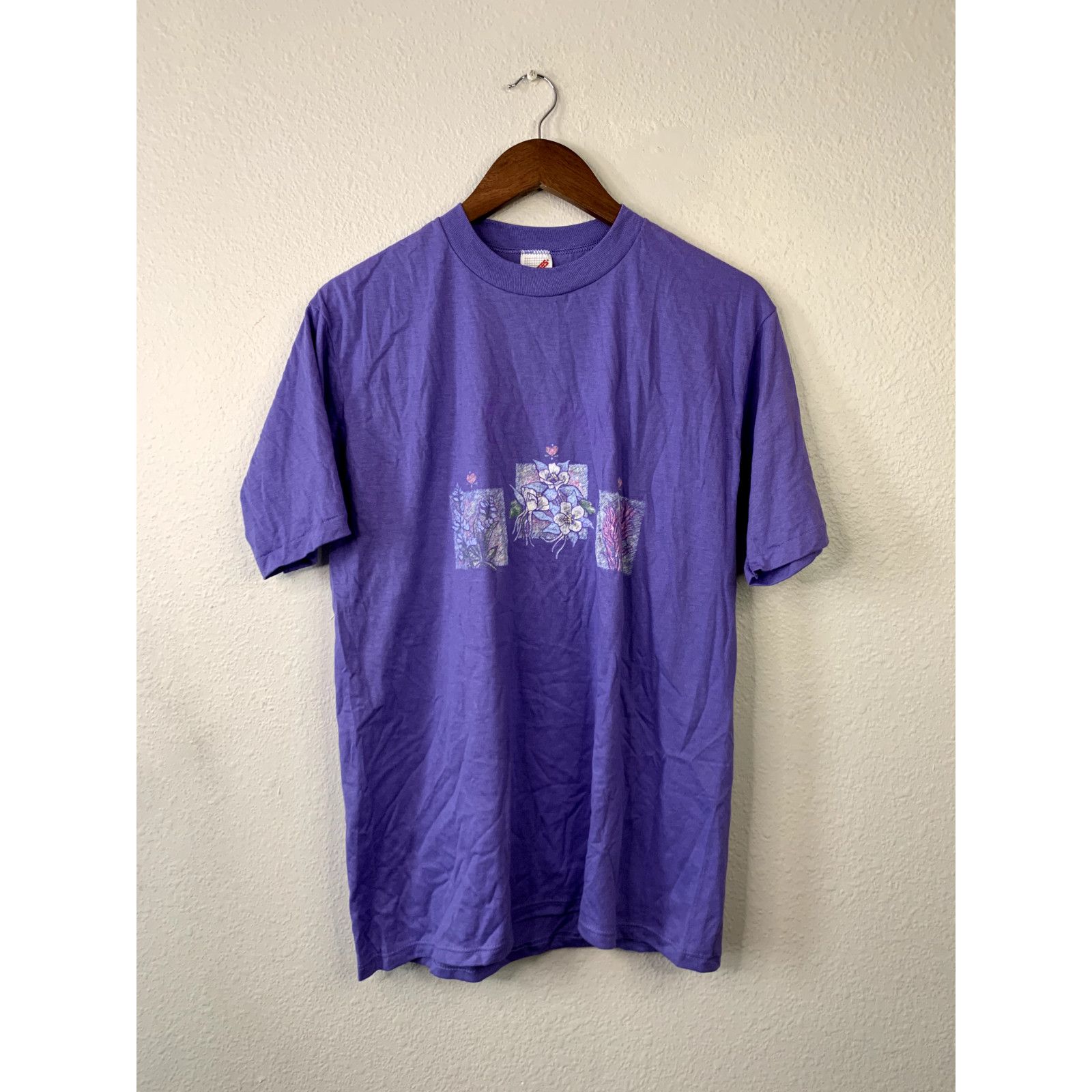 Jerzees Vintage Estes Park Shirt Tee Flower Purple T-Shirt VTG 90s L Size US L / EU 52-54 / 3 - 1 Thumbnail