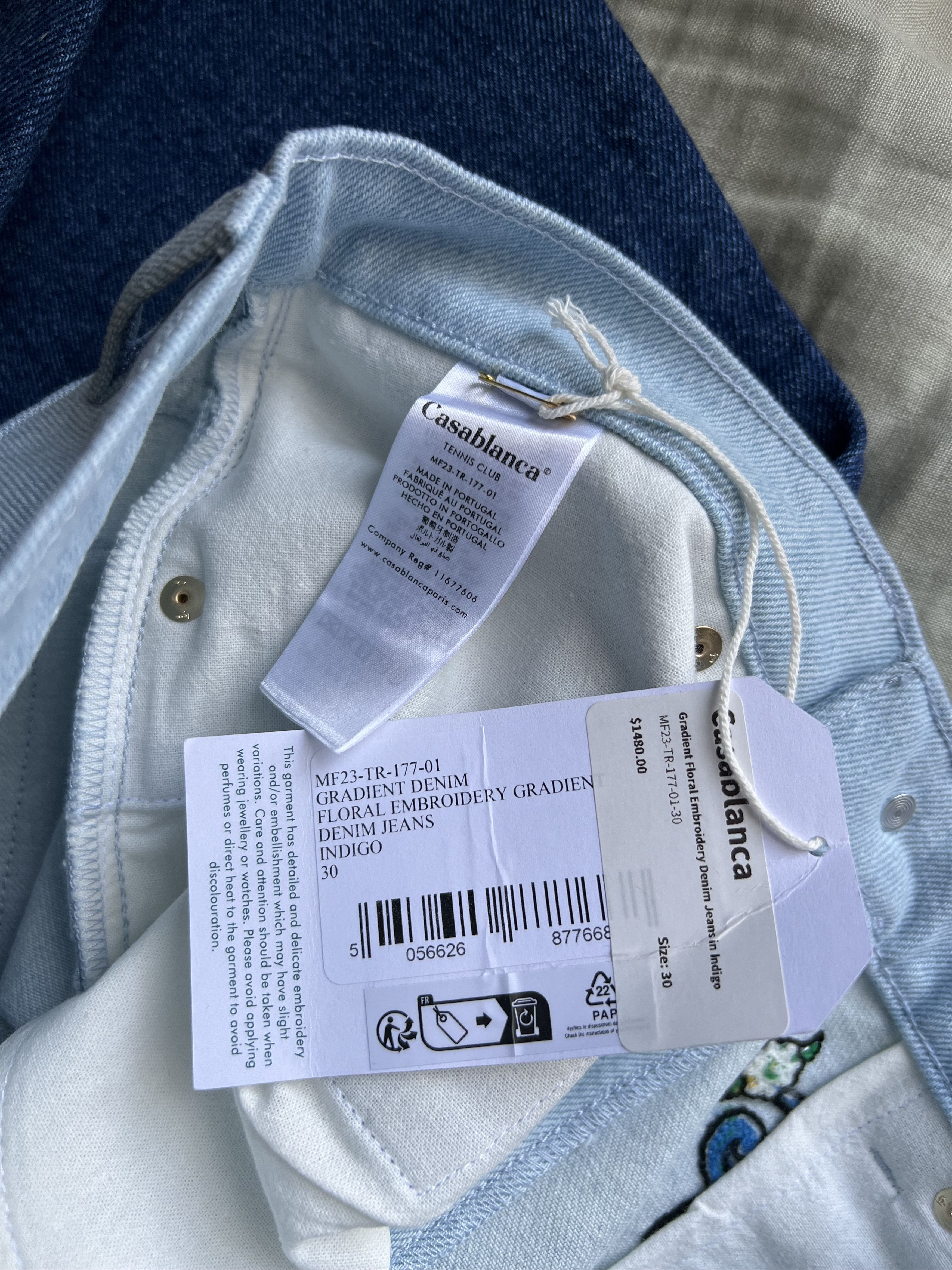 Casablanca Casablanca Gradient Floral Embroidery Denim Jeans Size US 30 / EU 46 - 9 Thumbnail