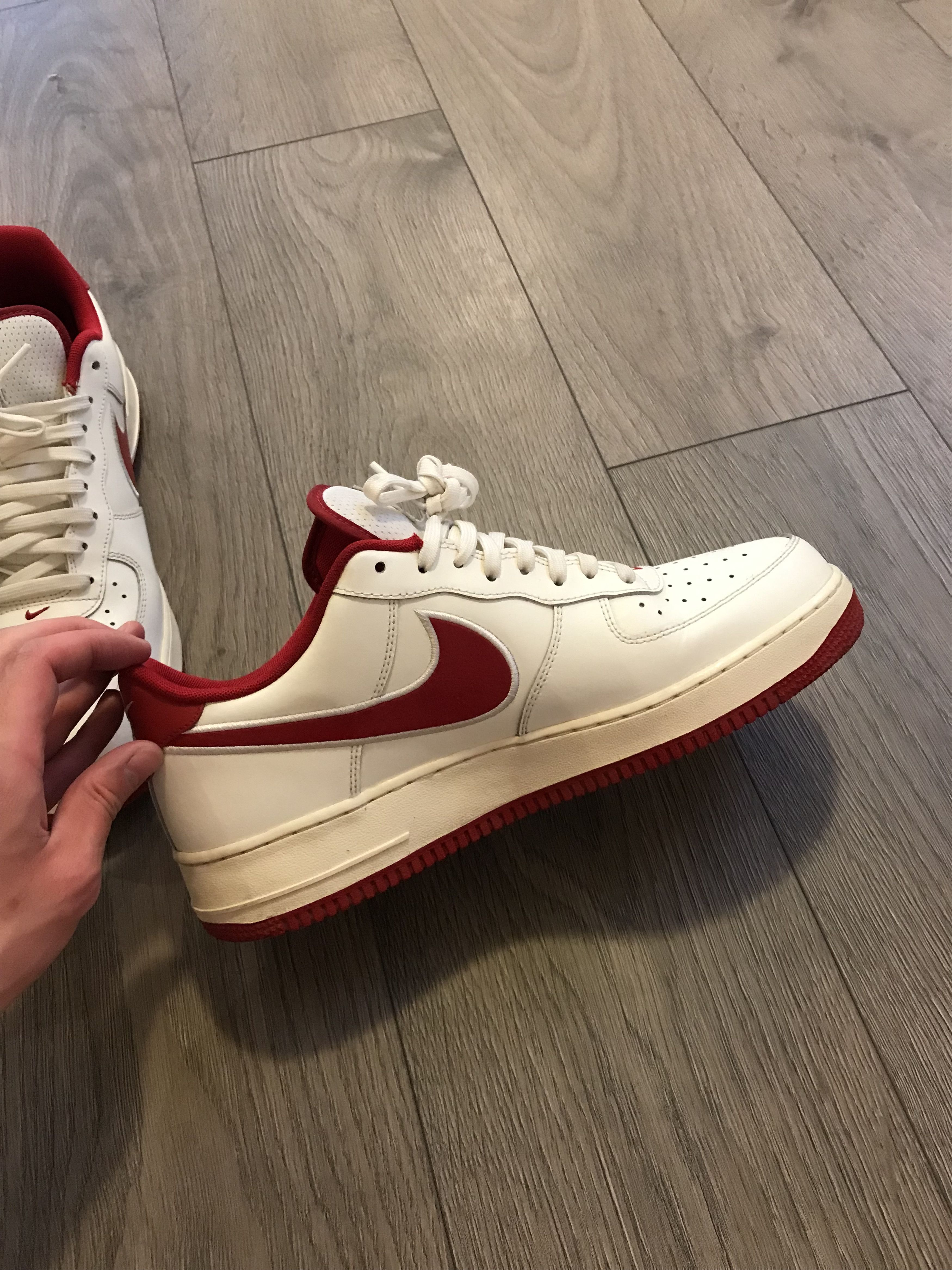 Nike Air Force One '07 Sail Gym Red Coconut Milk Size US 12 / EU 45 - 2 Thumbnail