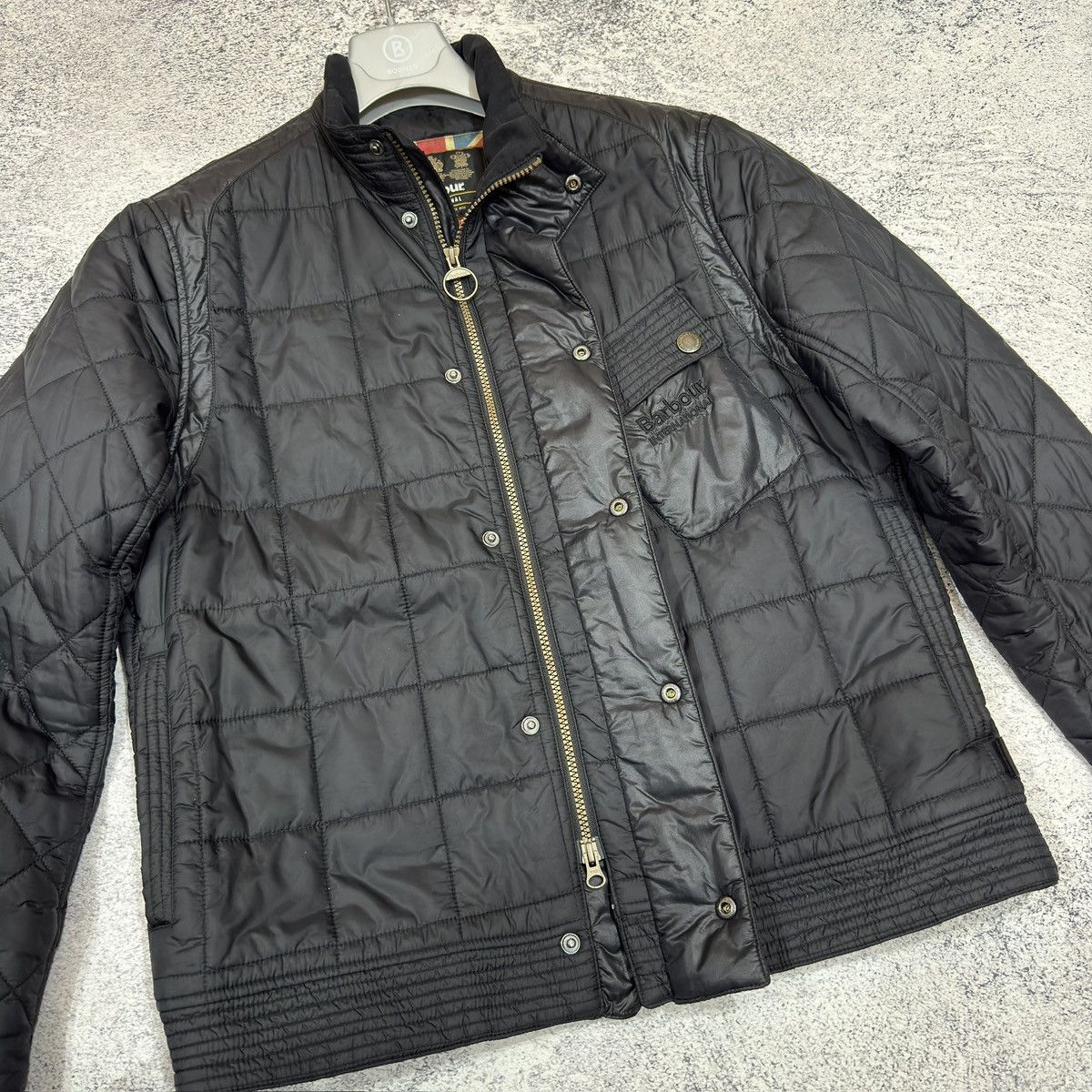 Barbour × Designer Barbour International Mens Black Quilted Jacket L size Size US L / EU 52-54 / 3 - 8 Thumbnail