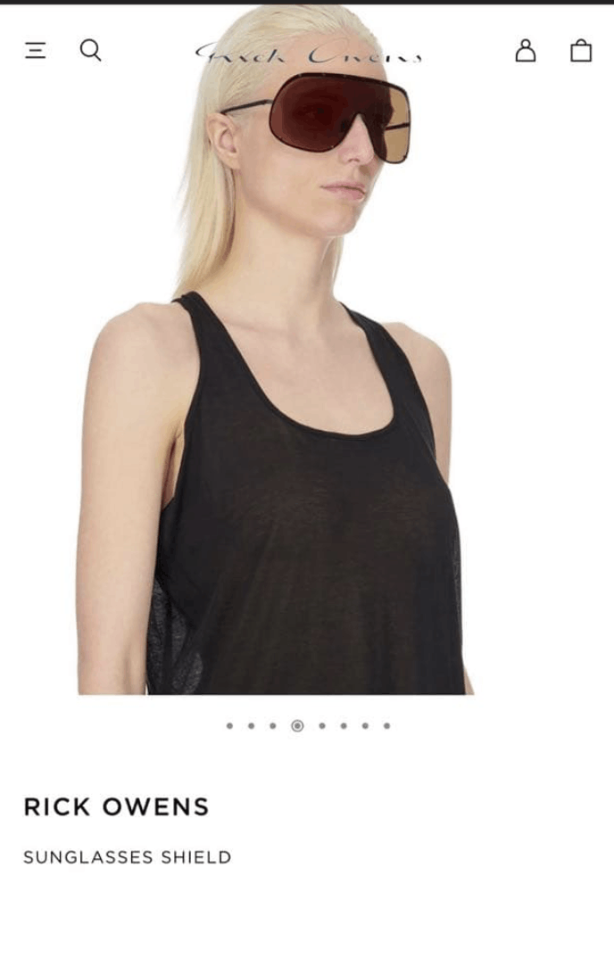 Rick Owens Rick Owens Shield Sunglasses Size ONE SIZE - 4 Thumbnail