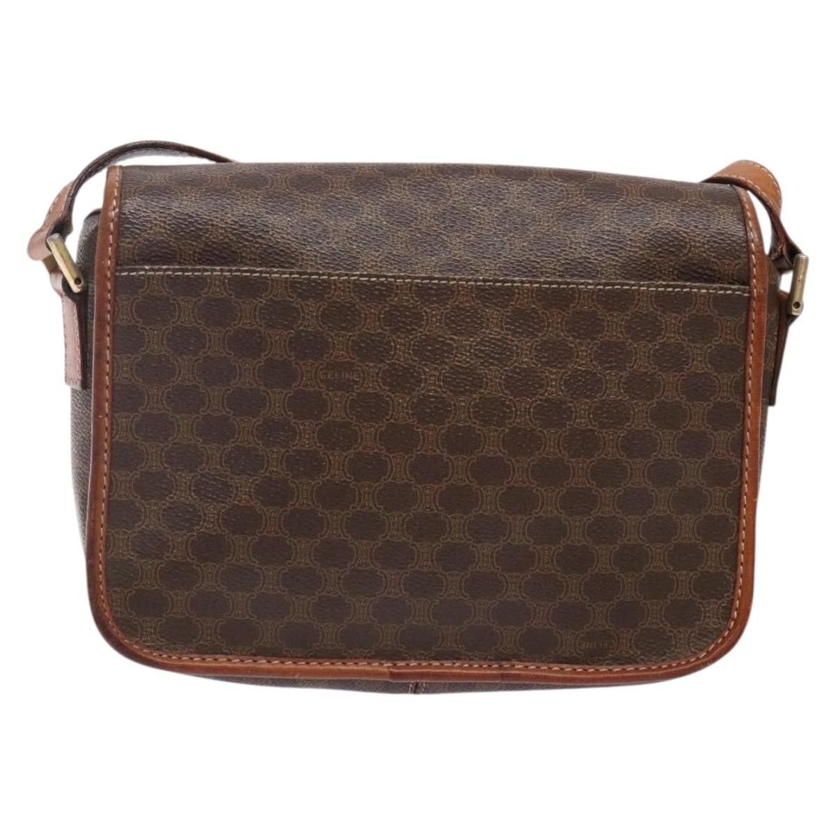 Celine CELINE Macadam Canvas Circle Shoulder Bag Pvc Leather Brown Size ONE SIZE - 3 Thumbnail