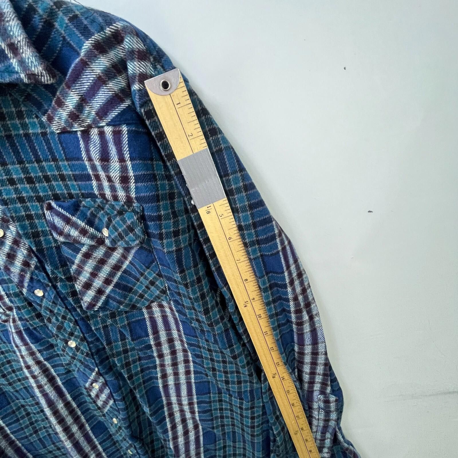 Wrangler Vintage Wrangler Plaid Snap Button-Up Long Sleeve Shirt XLT Size US XL / EU 56 / 4 - 8 Thumbnail