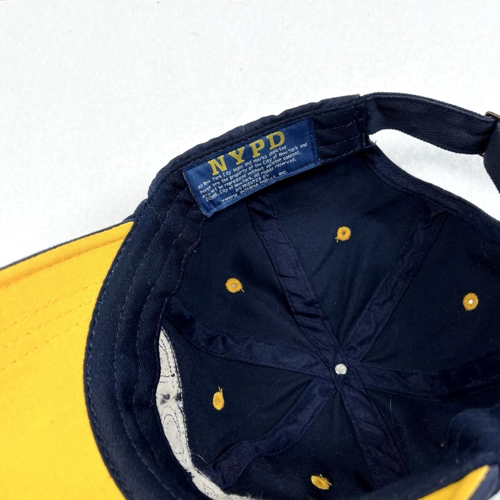 Vintage NYPD Baseball Cap Hat Adjustable Adult Distressed Blue Cotton Unisex Adults Size ONE SIZE - 6 Thumbnail