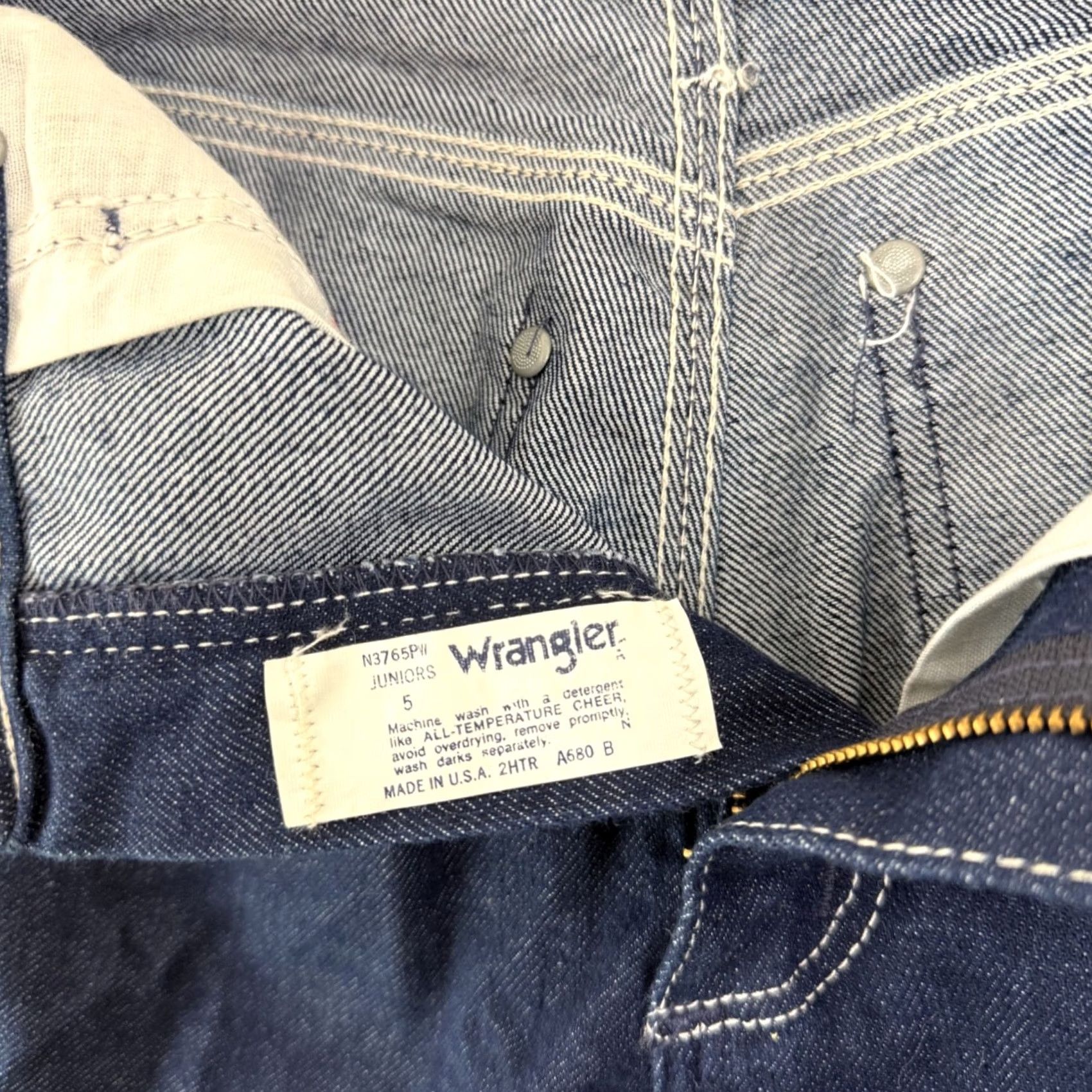 Wrangler VINTAGE Wrangler Jeans Womens 5 Juniors Blue High Rise No Fault Denim 70s USA Size 27" / US 4 / IT 40 - 6 Thumbnail