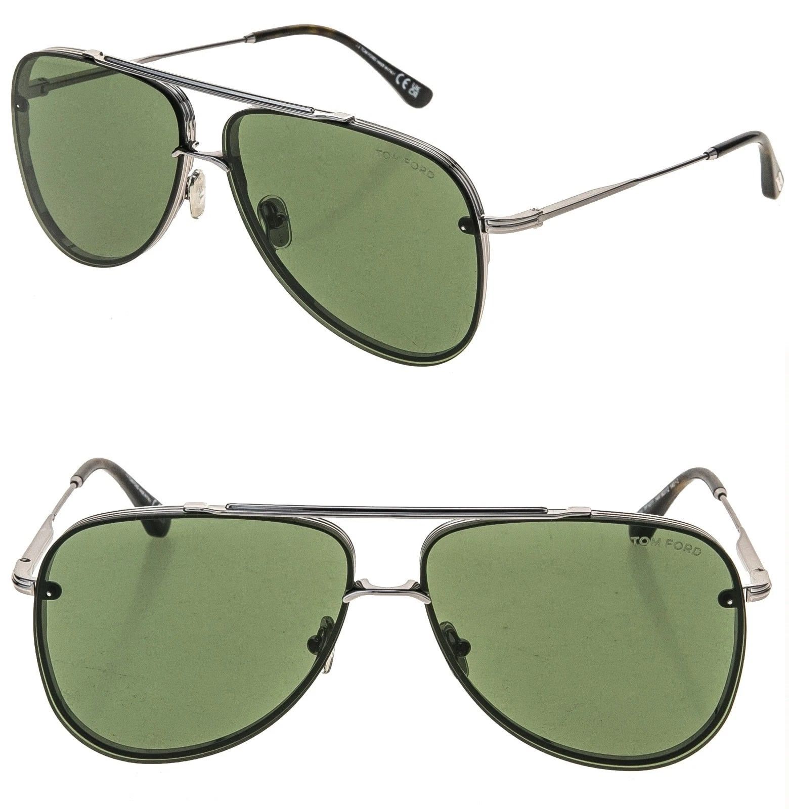 Tom Ford TOM FORD LEON TF1071 14N Gray Green Metal Sunglasses 1071 Size ONE SIZE - 1 Thumbnail