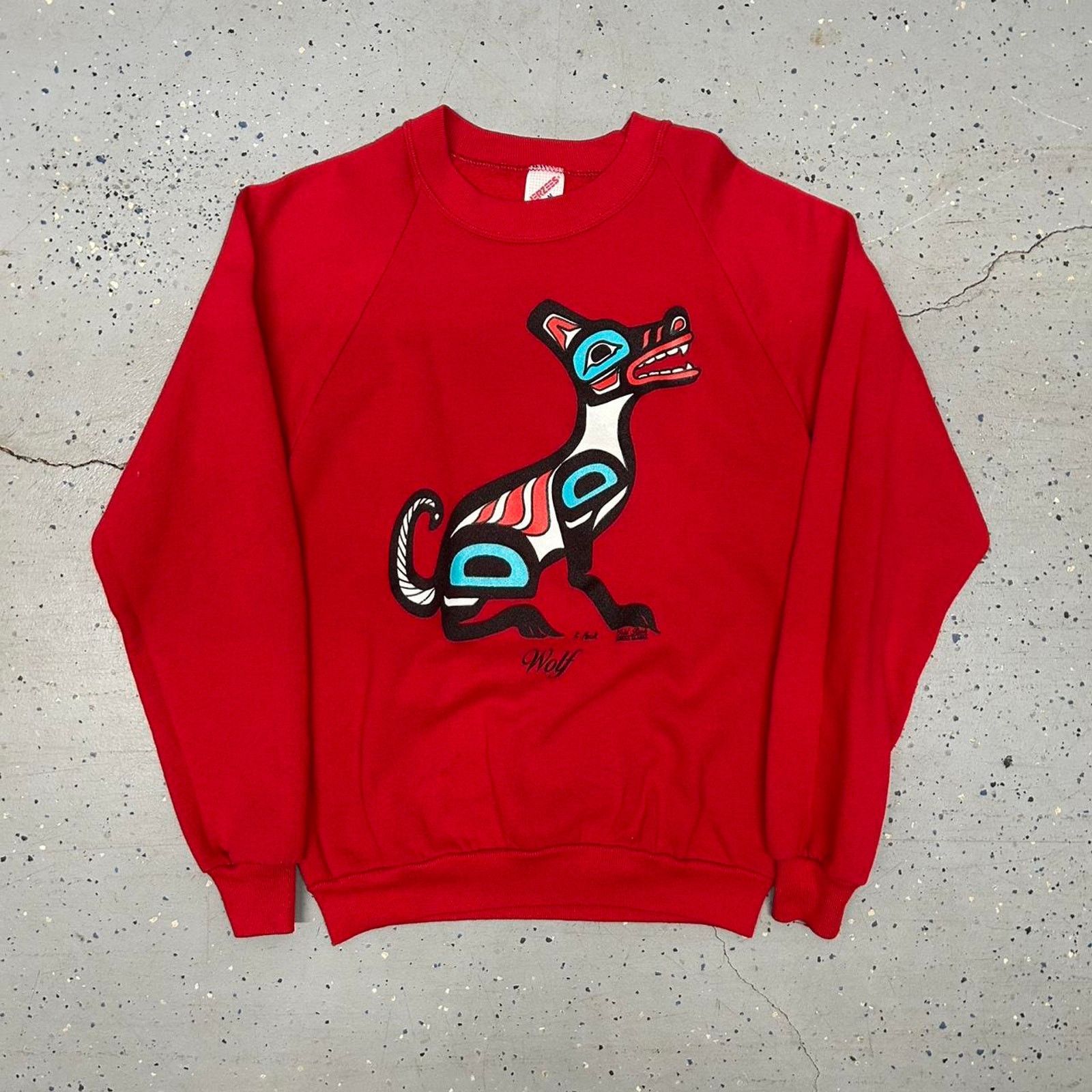 Jerzees VTG Native American wolf graphic sweatshirt Size M / US 6-8 / IT 42-44 - 1 Thumbnail