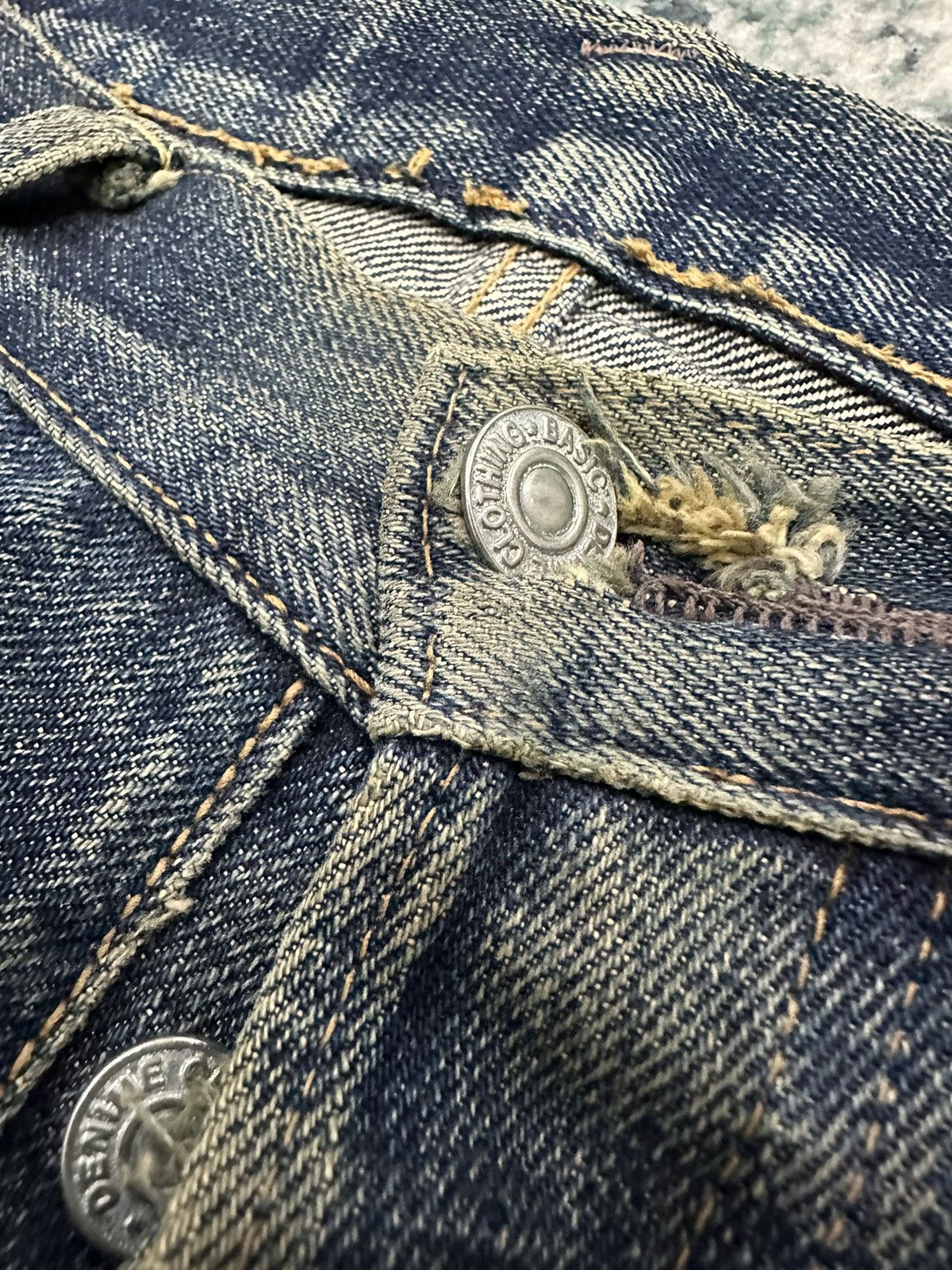 Denime Vintage Denime Faded Honeycomb Selvedge Distressed Jeans Size US 30 / EU 46 - 9 Thumbnail