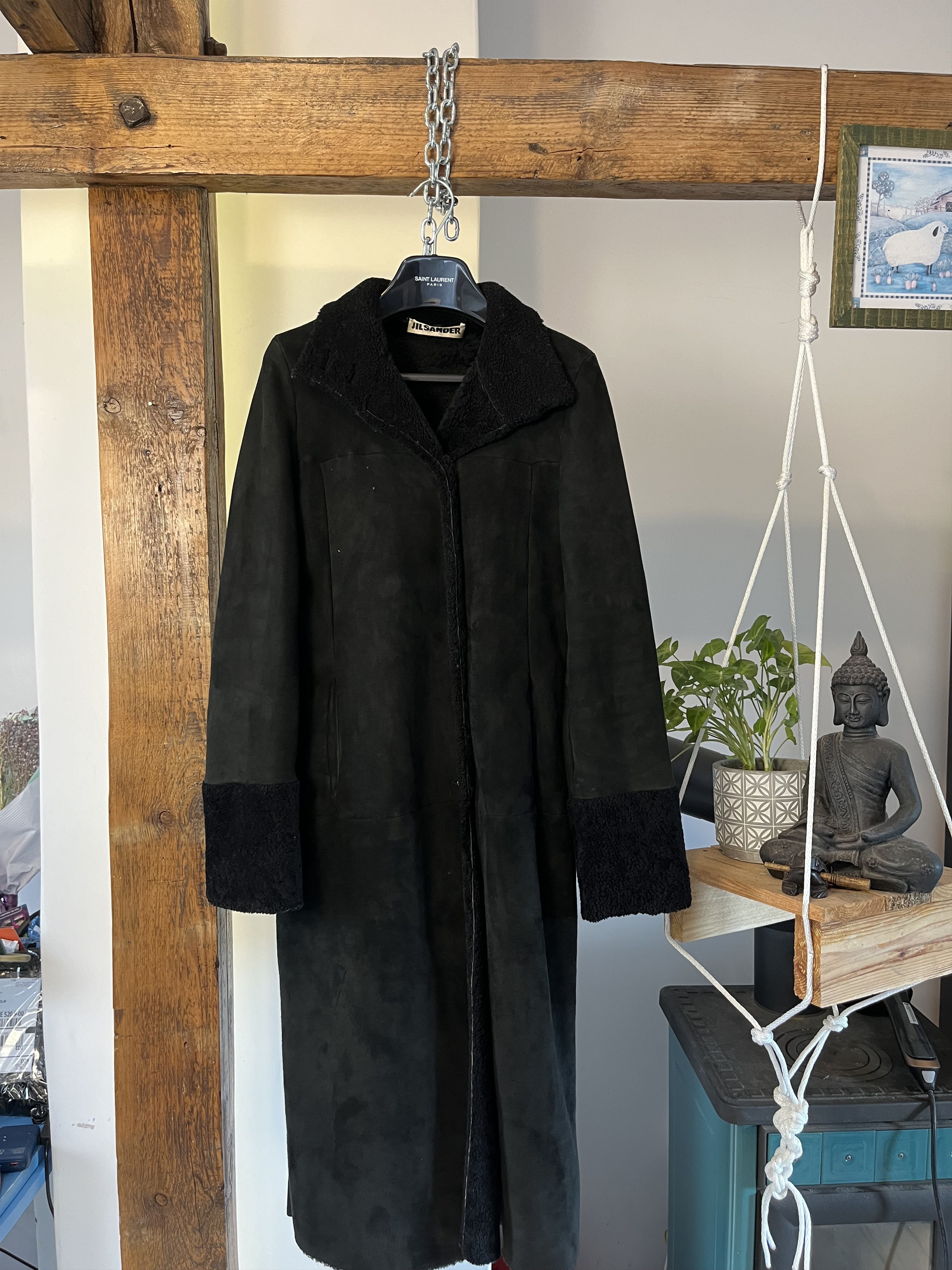 image of Archival Clothing x Jil Sander Vintage Jil Sander Archive Real Leather Coat in Black (Size Small)