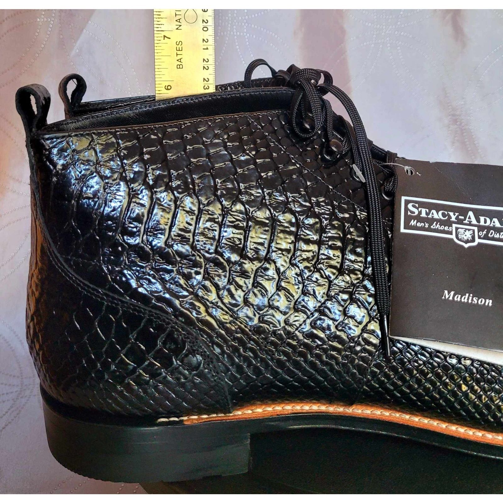 Stacy Adams NEW Size 14D Stacy Adams Black Leather High Top Boots Shoes Size US 14 / EU 47 - 12 Thumbnail
