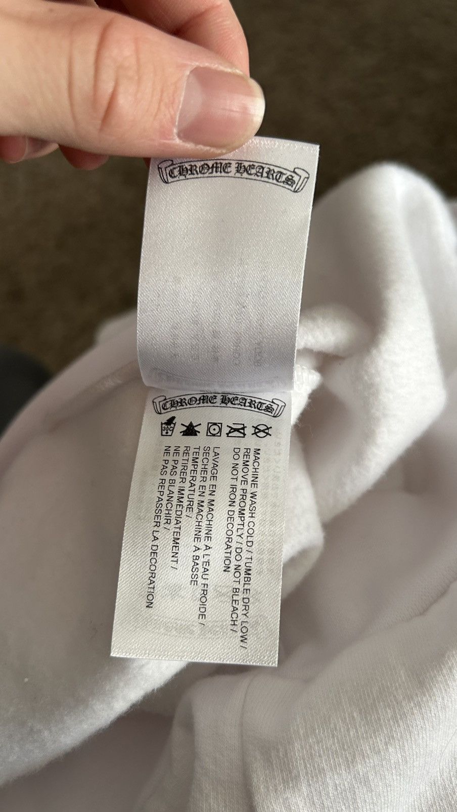 Chrome Hearts Chrome Hearts White Vertical Logo Hoodie Size US M / EU 48-50 / 2 - 11 Thumbnail