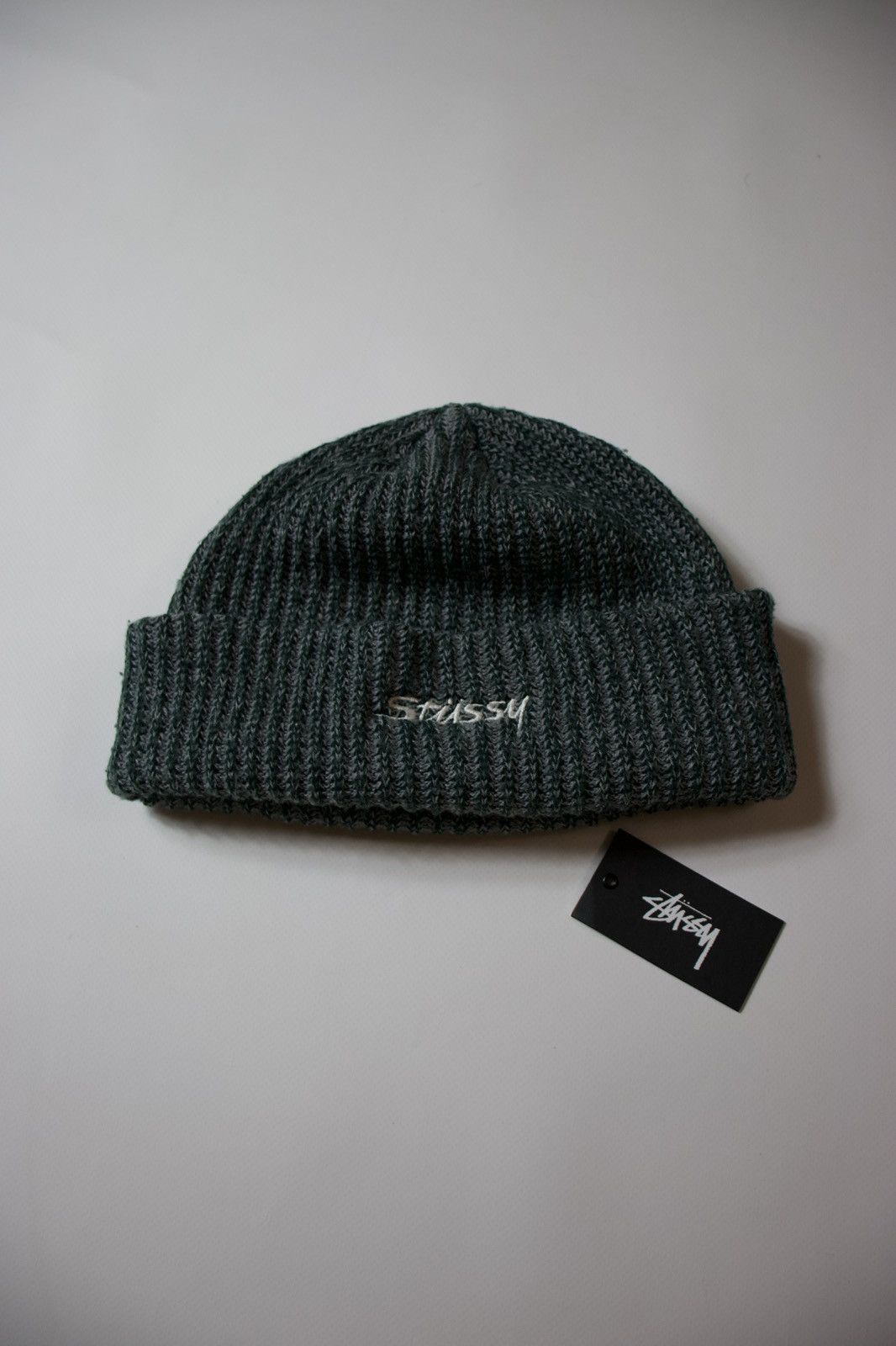 Stussy Stussy 2-Tone Knit Short Beanie Dark Green Size ONE SIZE - 1 Thumbnail