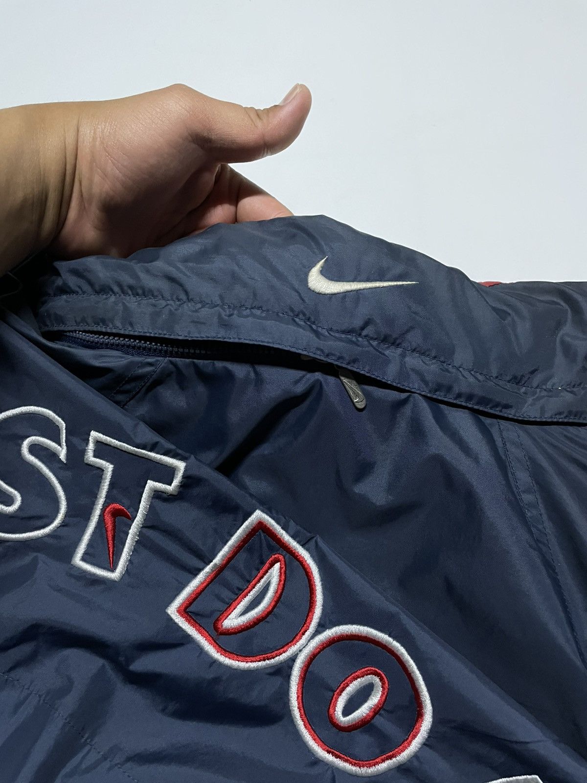 Nike × Vintage Nike Premier Just Do it Hidden Hooded Lightweight Navy Size US M / EU 48-50 / 2 - 6 Thumbnail