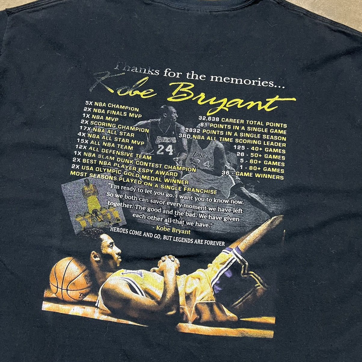 NBA × Vintage Vintage Kobe Bryant Farewell Retirement Lakers NBA T shirt Size US XXL / EU 58 / 5 - 6 Thumbnail