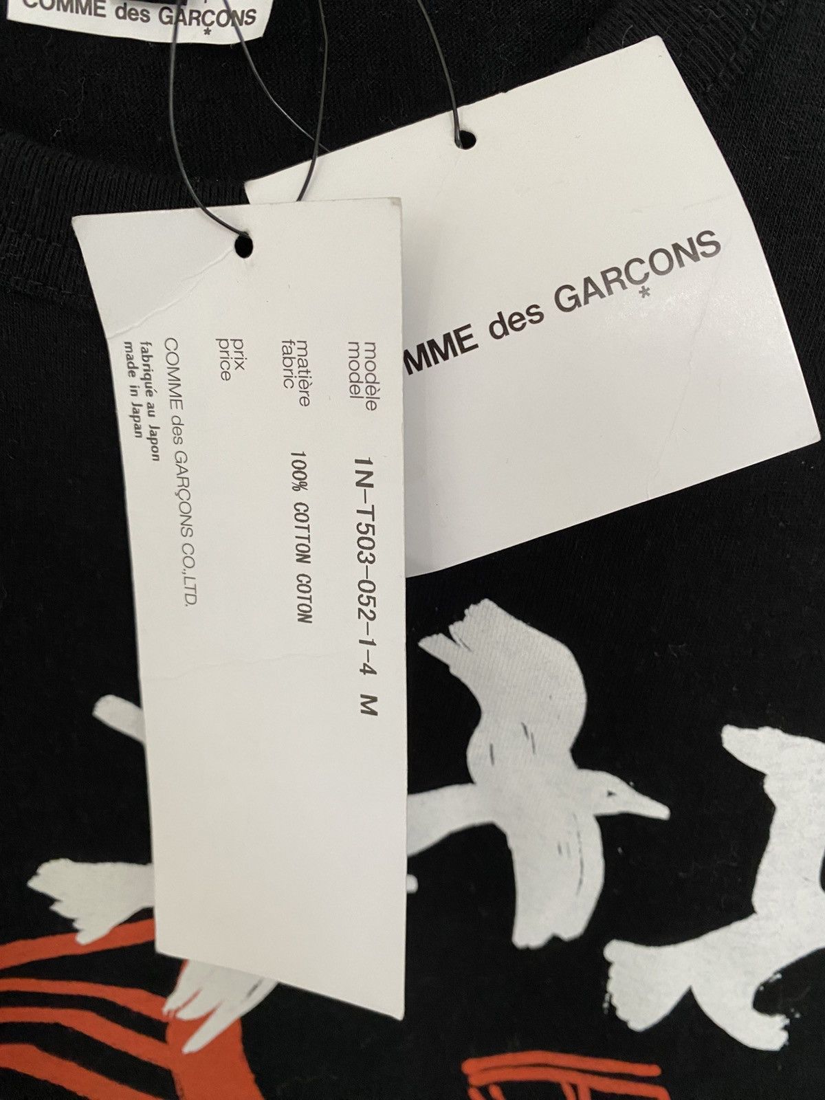 Comme des Garcons Black CDG Black Birds T-Shirt Size US M / EU 48-50 / 2 - 6 Thumbnail