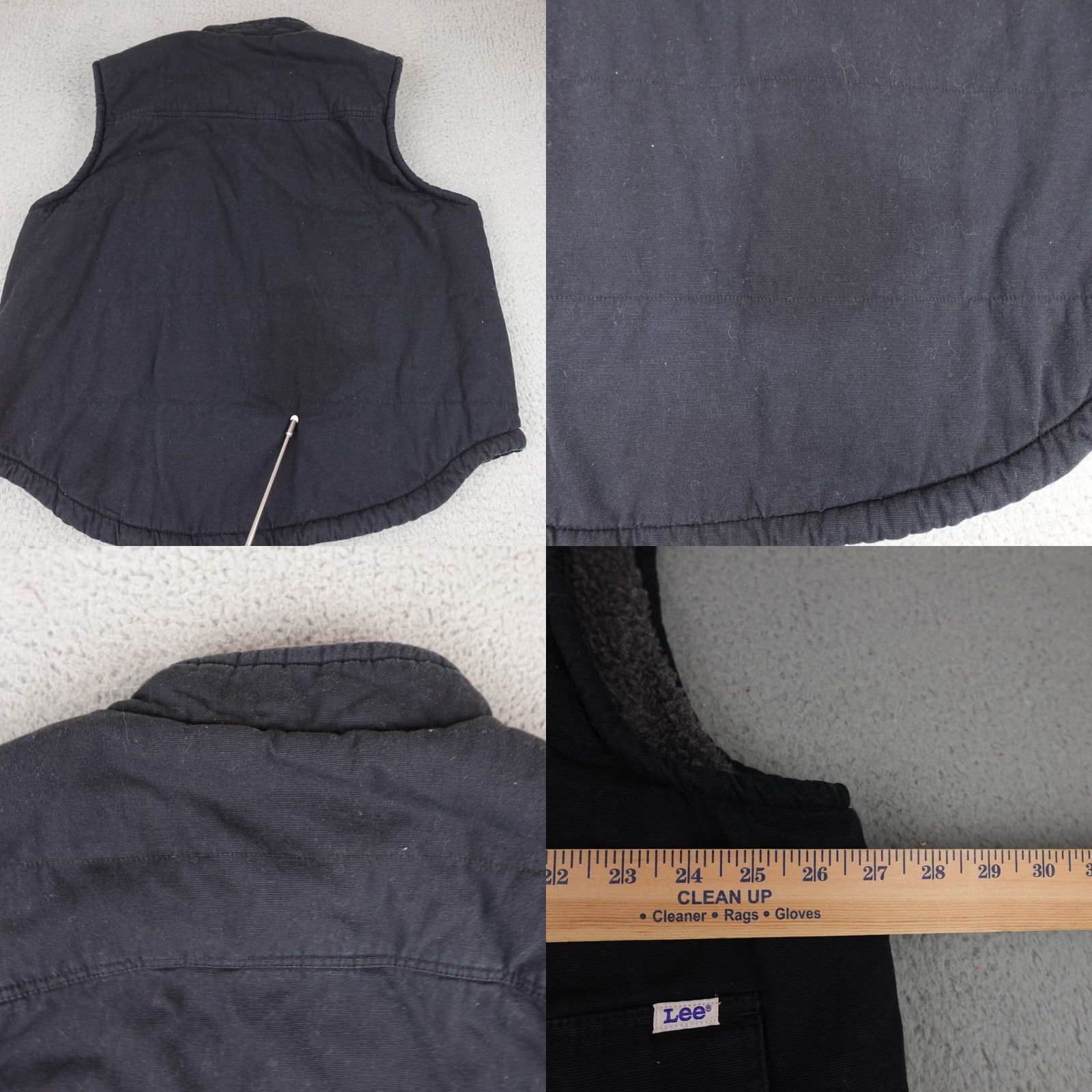 Lee VINTAGE Lee Vest Mens 2XL Black Canvas Lined Full-Zip Distressed Workwear Jacket/Coat Bomber Style Size US XXL / EU 58 / 5 - 9 Thumbnail