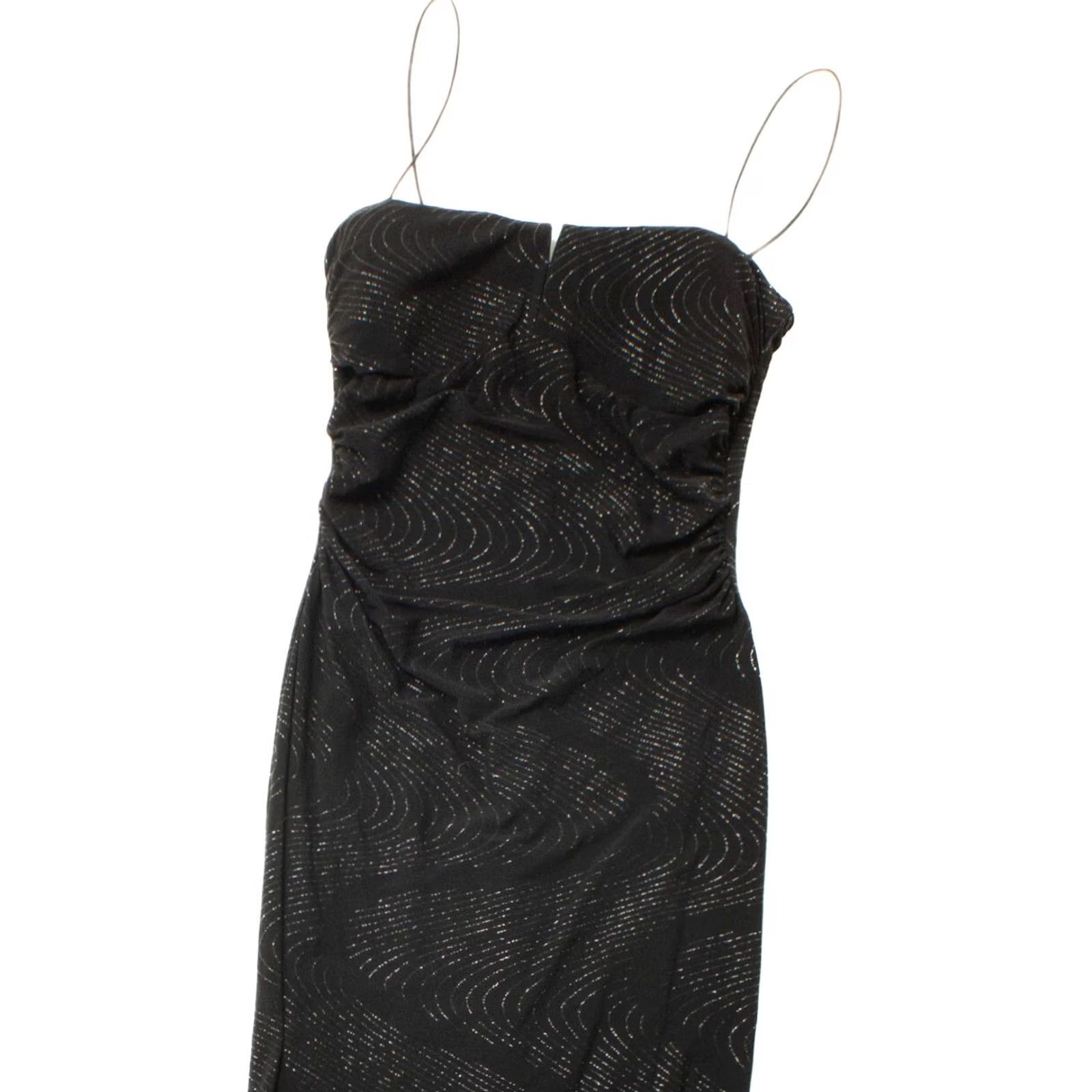 Vintage VINTAGE City Triangles Dress Black Spaghetti Strap Medium Polyester Spandex 57” Chest 14” Waist 22” Womens Size M / US 6-8 / IT 42-44 - 5 Thumbnail