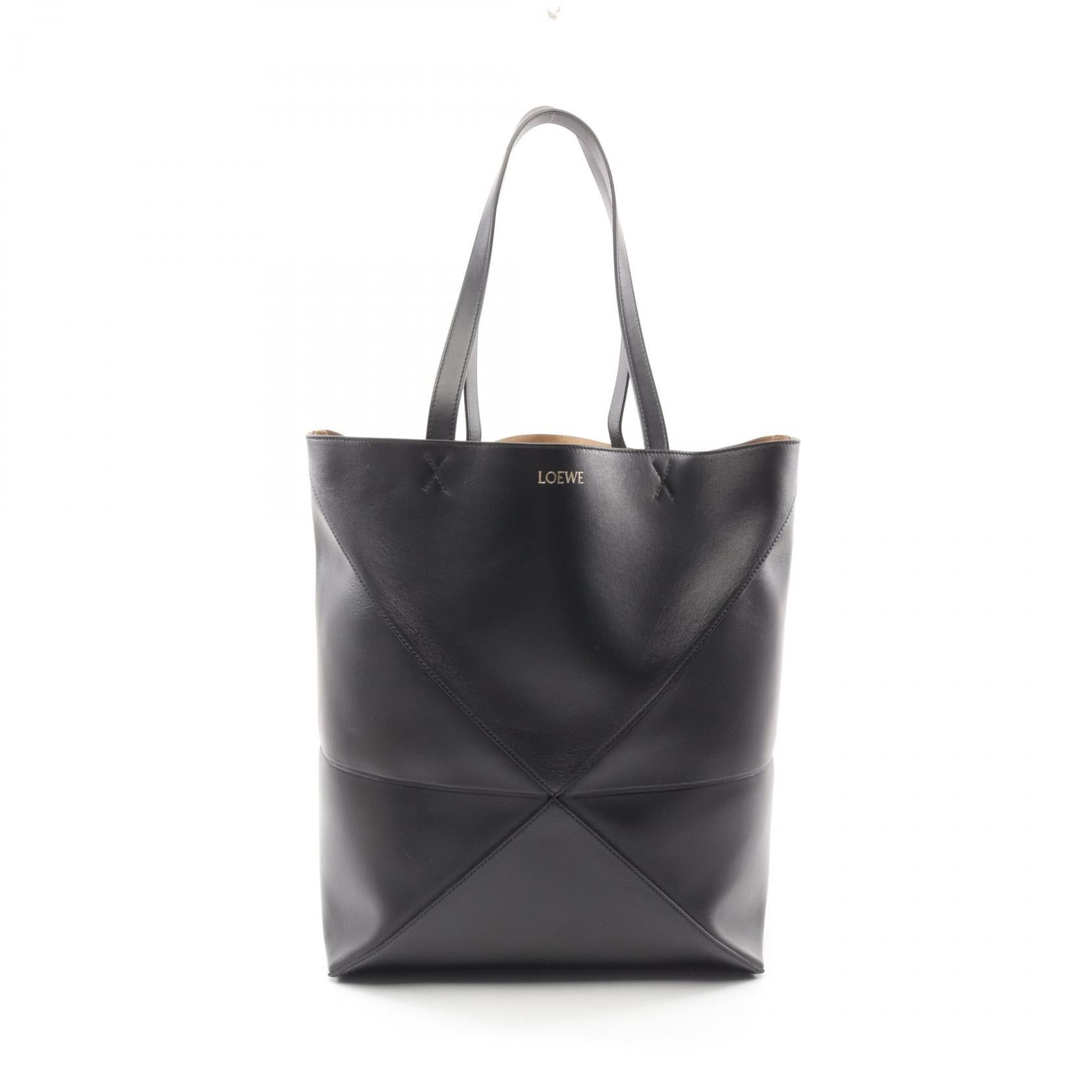 Loewe Puzzle Fold Xl Handbag Tote Bag Leather Black