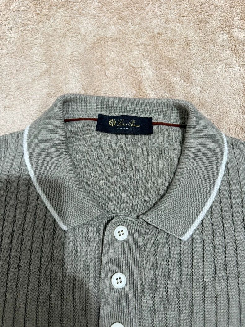 Loro Piana LORO PIANA Flax short-sleeved polo shirt Size US XL / EU 56 / 4 - 3 Thumbnail