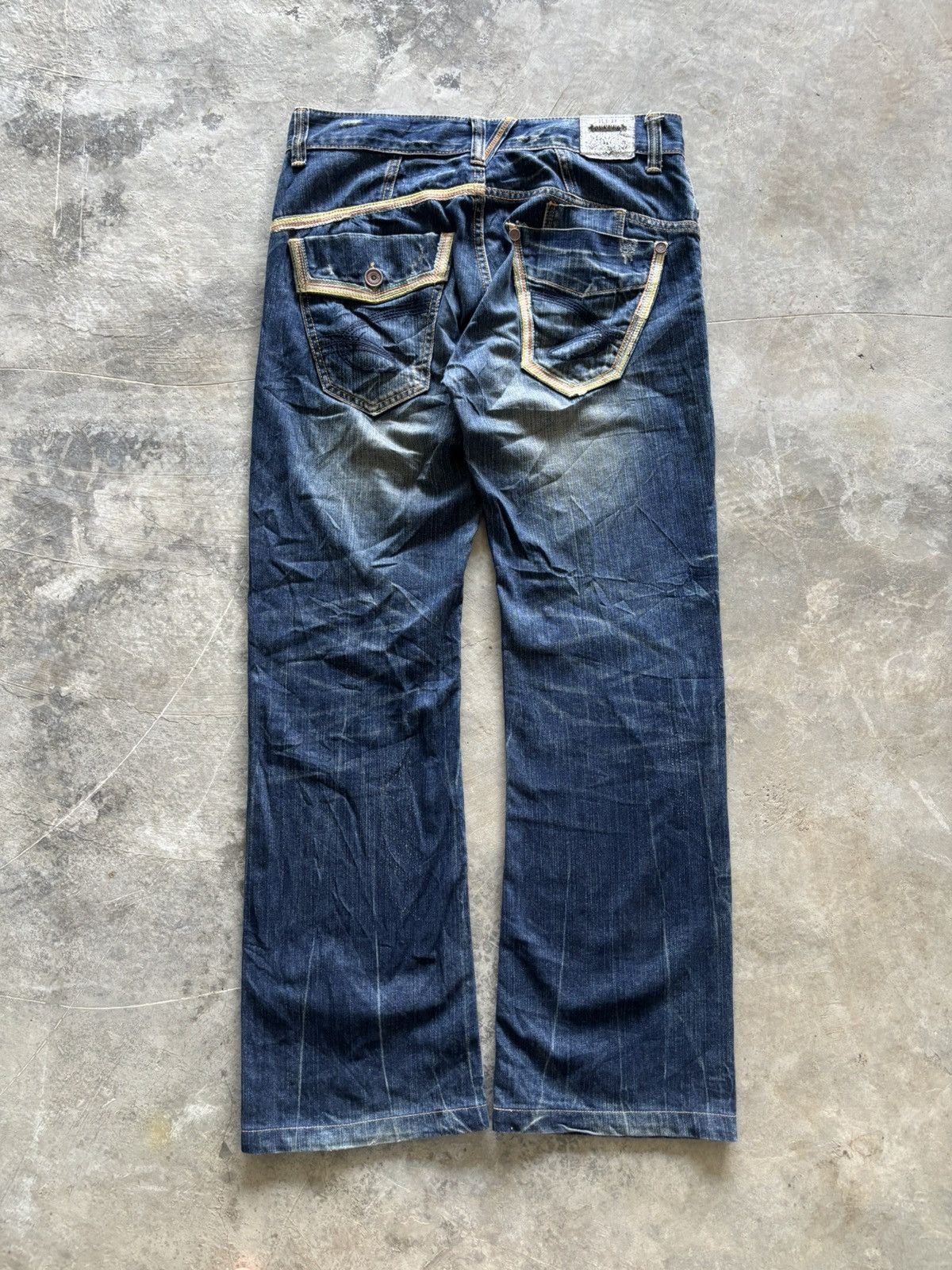 If Six Was Nine SICK FLARE RED PEPPER JEANS DISTRESSED JAPANESE PUNK GOTH Size US 31 - 16 Thumbnail