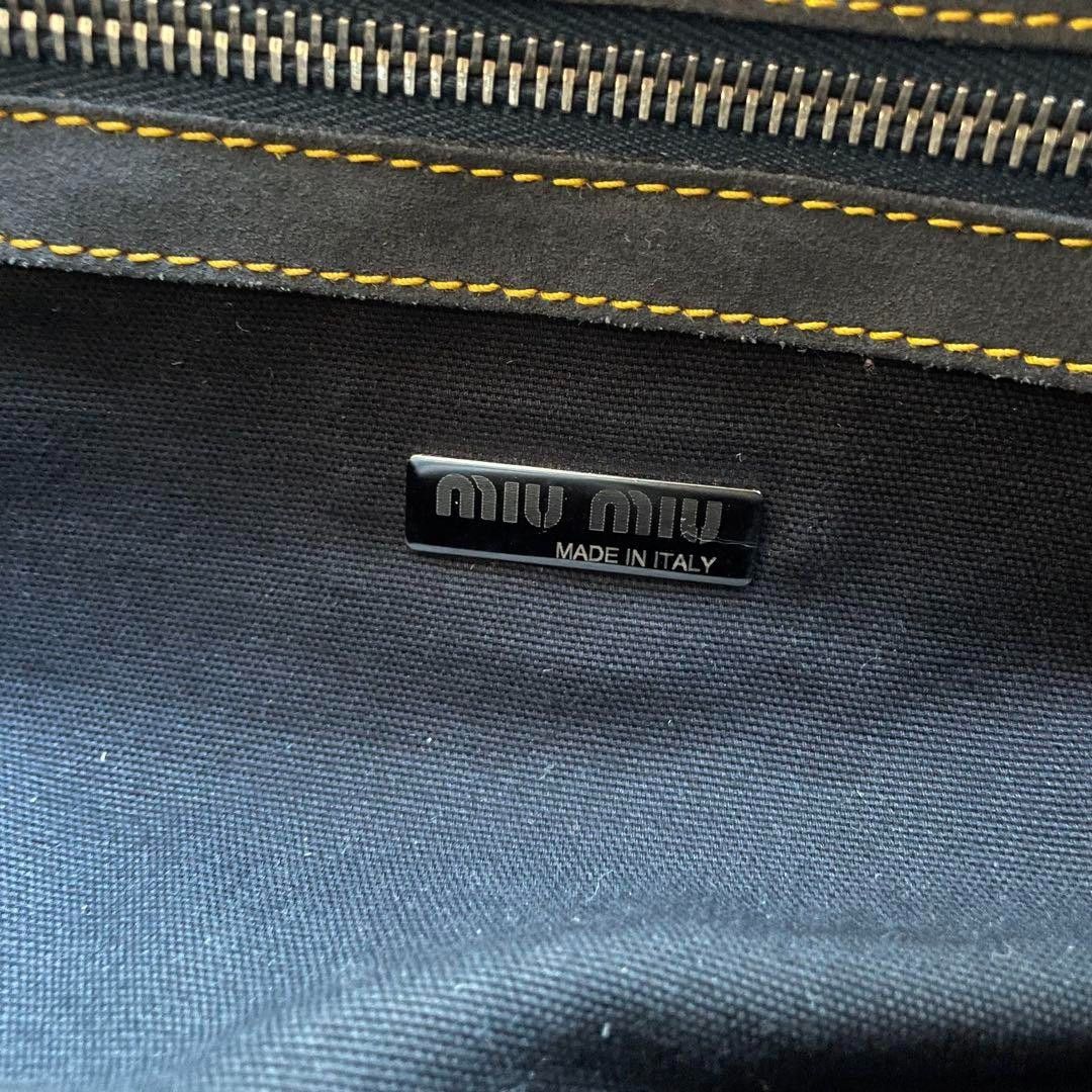 Miu Miu Miu Miu - Handbag Yellow Navy Leather Shoulder Bag Size ONE SIZE - 6 Thumbnail