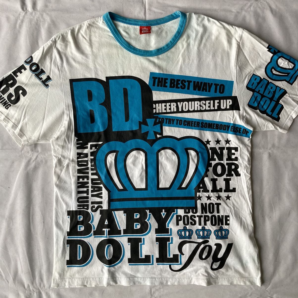 Japanese Brand × Vintage Japanese Y2K Babydoll Bold Graphic Full Print Tees Size US XL / EU 56 / 4 - 6 Thumbnail