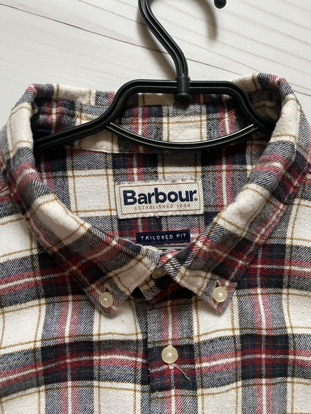 Barbour Barbour tailored fit MSH5033BE11 flannel button up shirt Size US XL / EU 56 / 4 - 3 Thumbnail