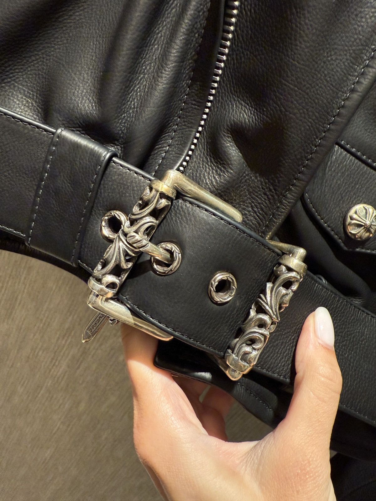 Chrome Hearts Chrome Hearts Black Leather Jacket Size US L / EU 52-54 / 3 - 8 Thumbnail