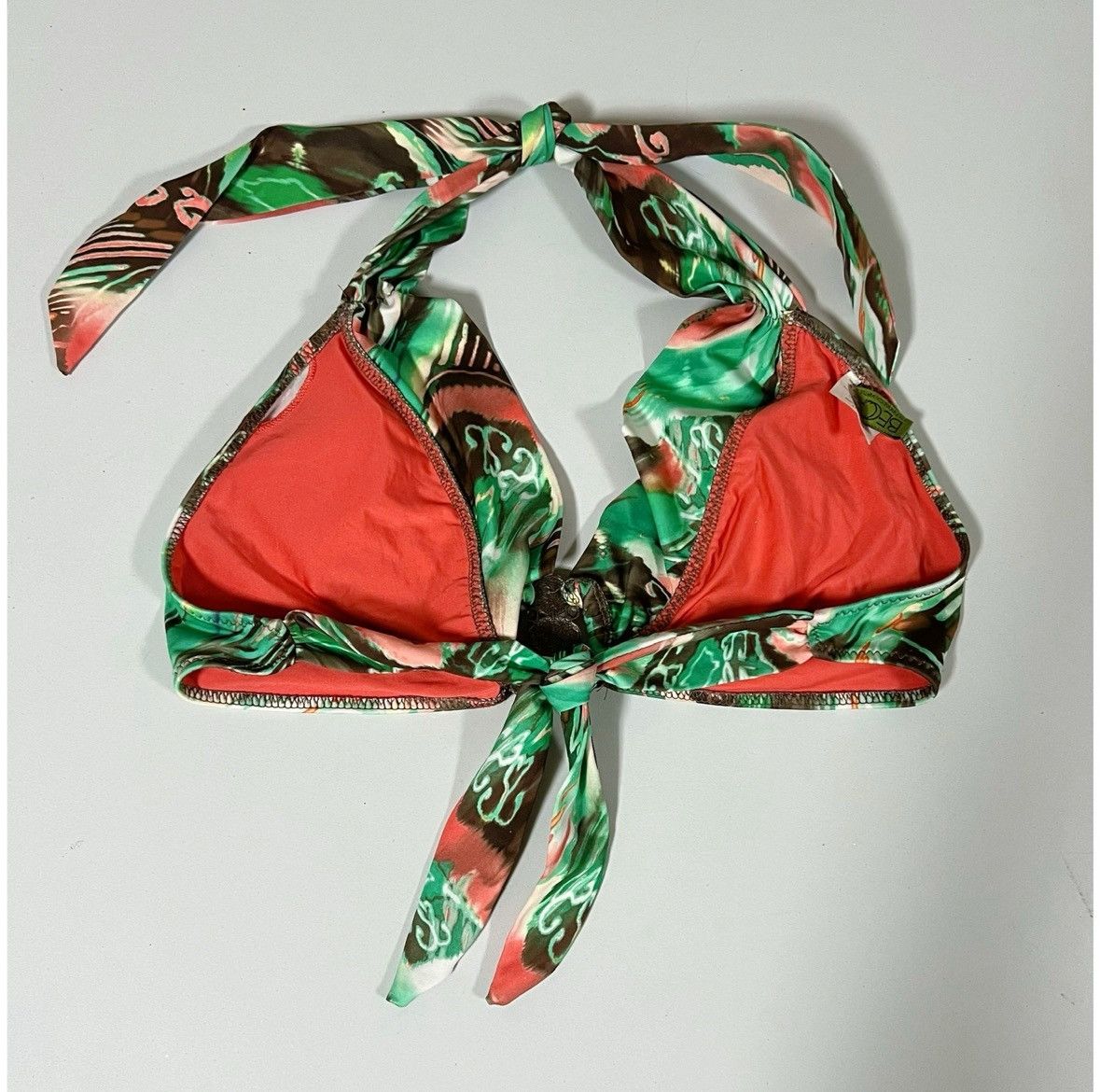 Other Green Brown Beaded Patterned Bikini Top Bathing Suit Size L🤎 Size L / US 10 / IT 46 - 3 Thumbnail