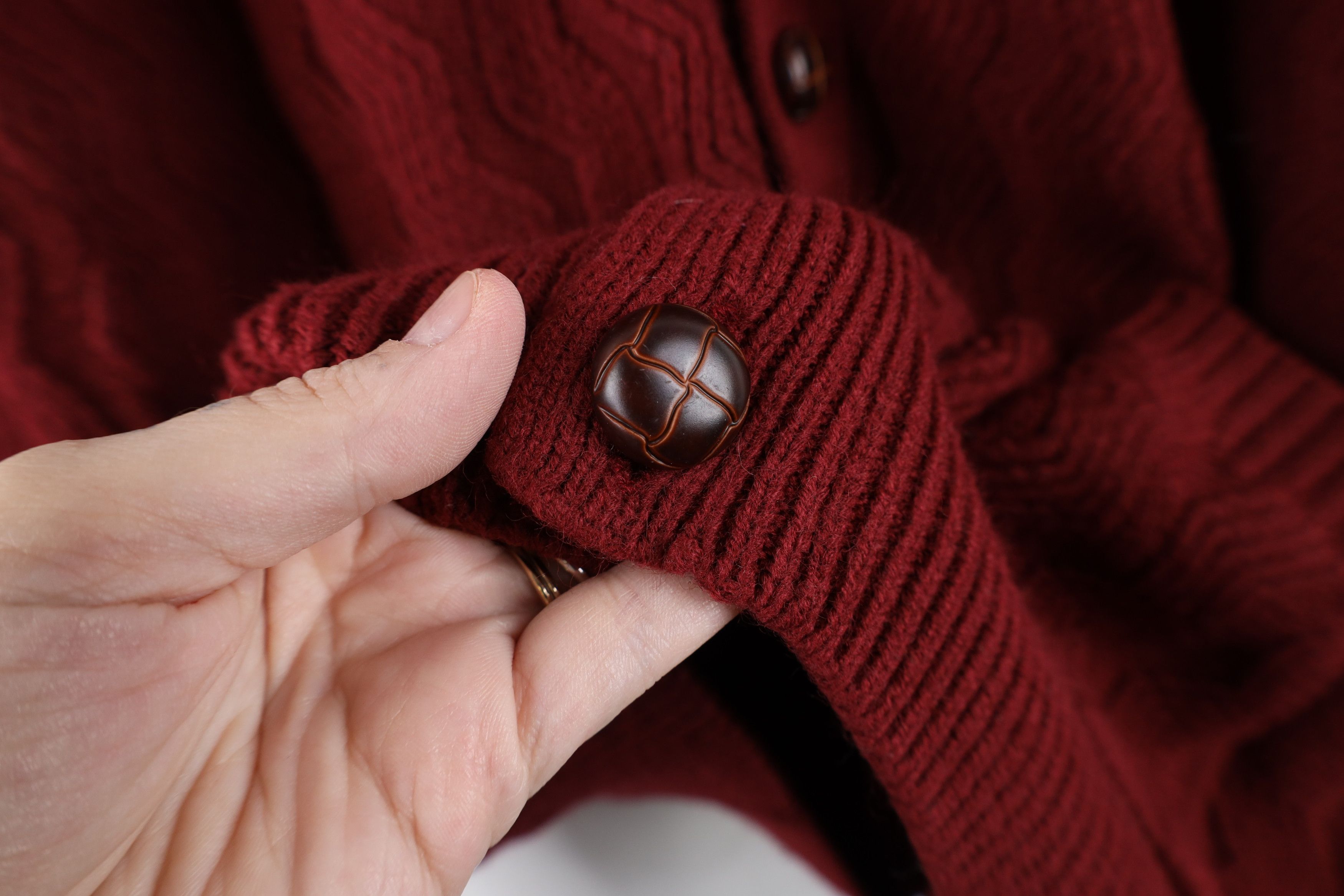 Vintage Vintage 90s Streetwear Zig Zag Wavy Knit Cardigan Sweater Size US XL / EU 56 / 4 - 4 Thumbnail