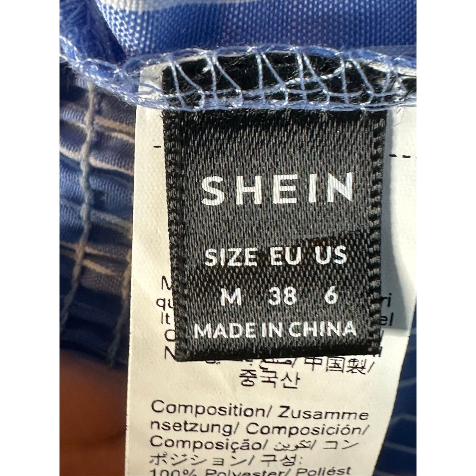 Shein Shein blue white pinstripes strapless peplum top size M Size M / US 6-8 / IT 42-44 - 3 Thumbnail
