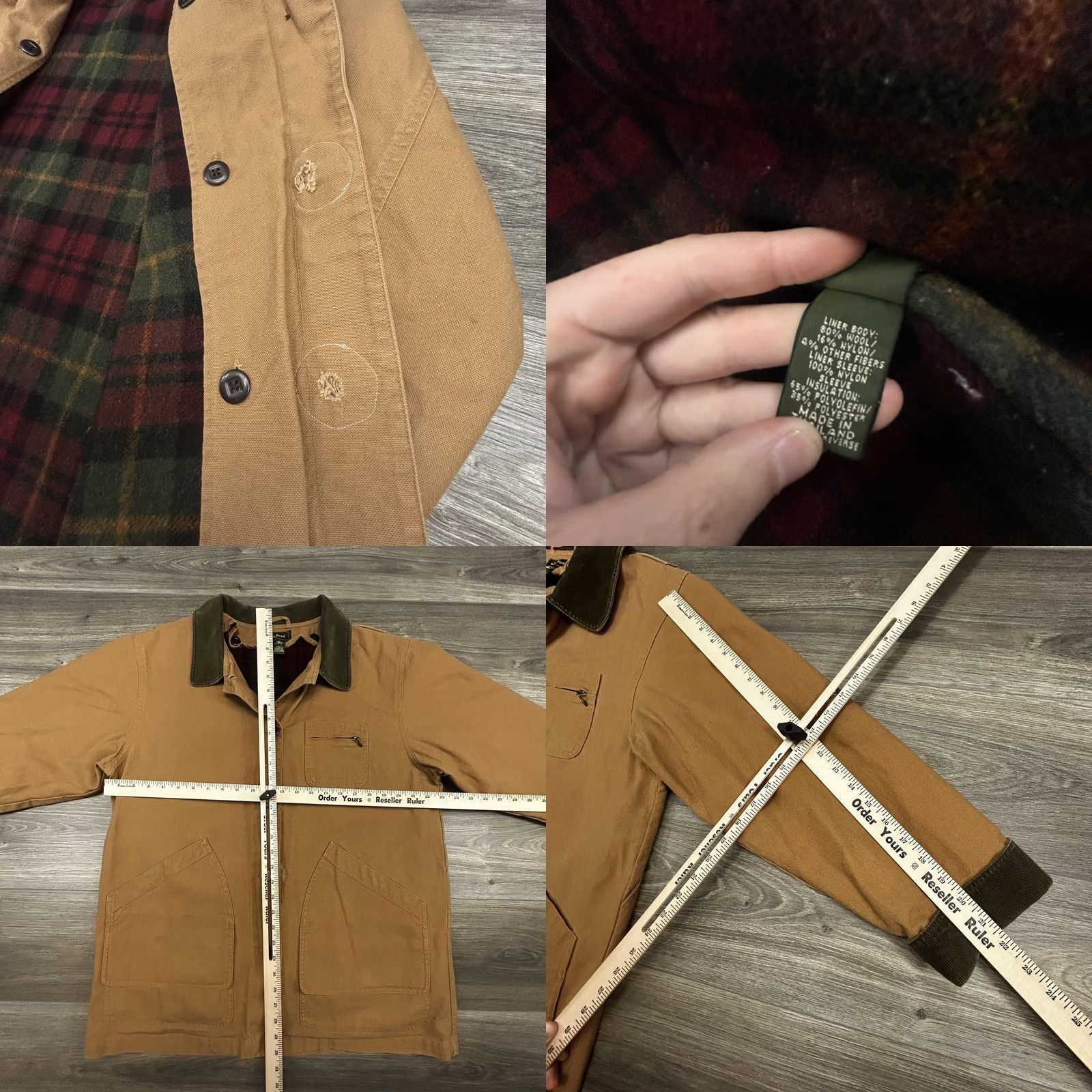 Vintage VINTAGE LL Bean Coat Womens Large Brown Canvas Barn Jacket Plaid Wool Lined Workwear 90s Size L / US 10 / IT 46 - 9 Thumbnail