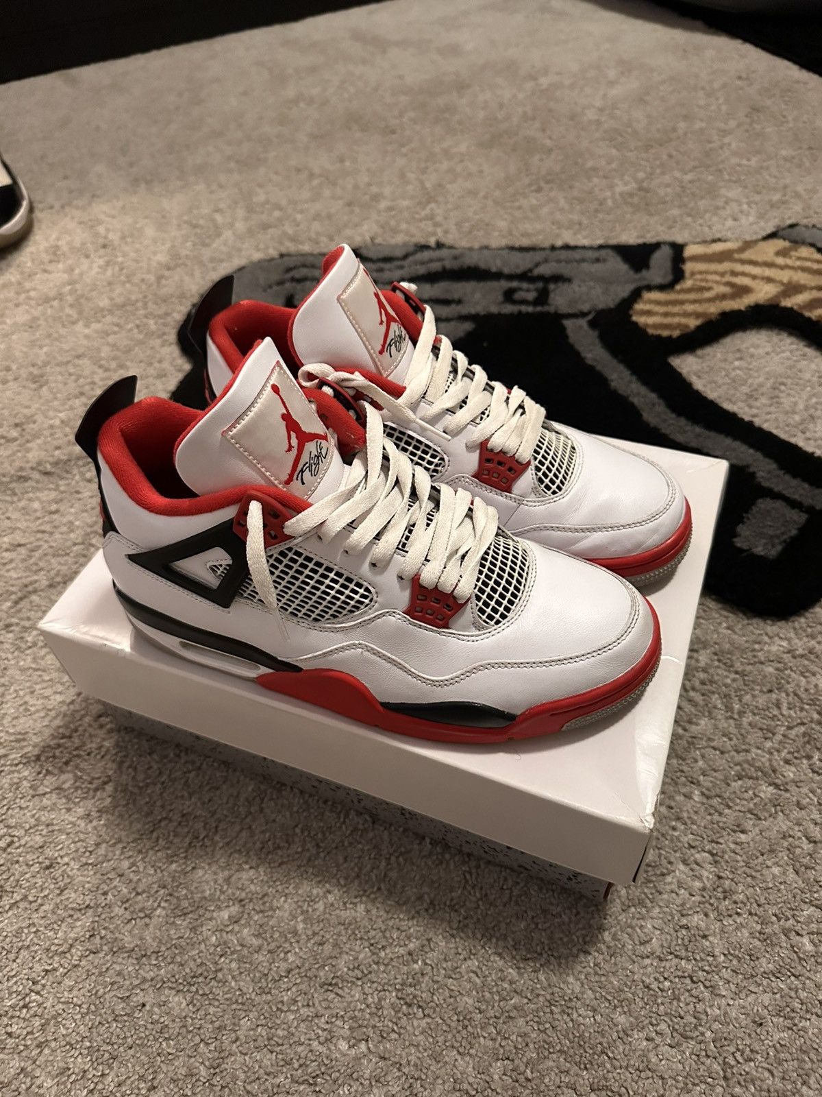 Jordan Brand Air Jordan 4 Retro Fire Red Size US 11 / EU 44 - 1 Thumbnail