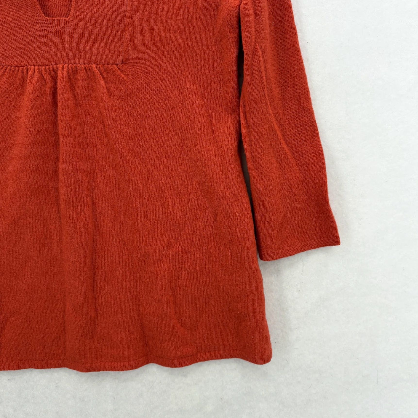 J.Crew J.CREW Sweater Tunic Womens XS Orange Wool Nylon Cashmere Square Neck 3/4 Sleeve Size XS / US 0-2 / IT 36-38 - 3 Thumbnail