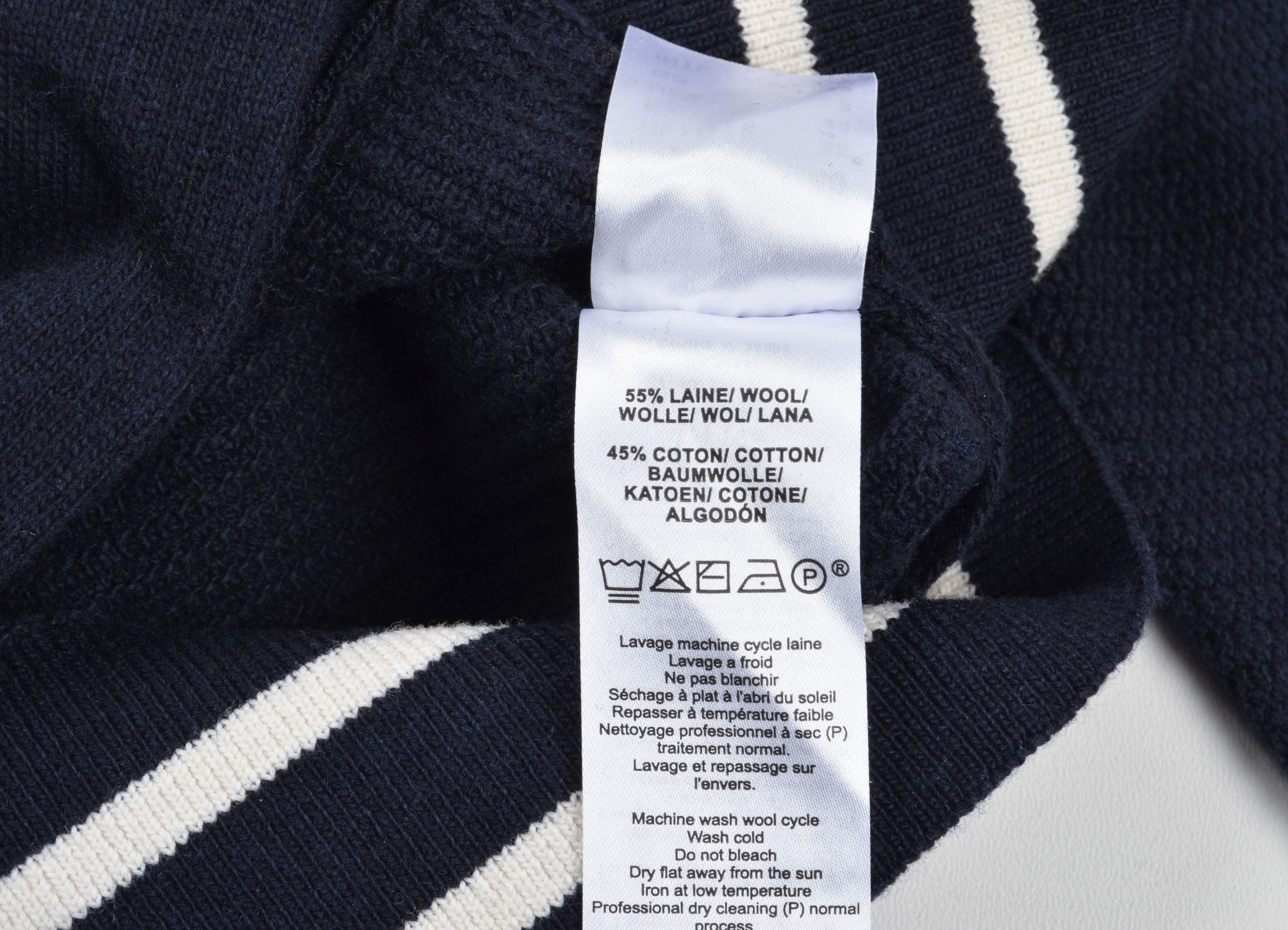 Saint James Vintage Saint James Wool Blend Navy V-Neck Sweater Size S / US 4 / IT 40 - 11 Thumbnail