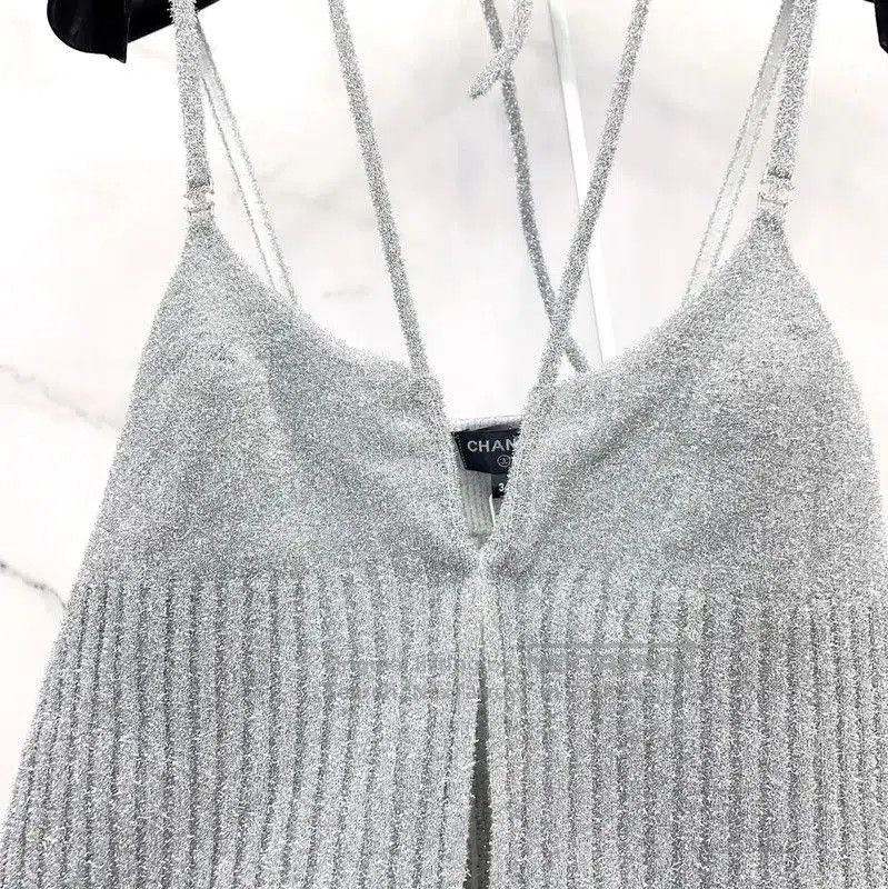 Chanel Chanel Silver Polyester Women's Top . Size M / US 6-8 / IT 42-44 - 4 Thumbnail