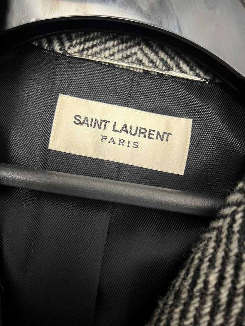 Saint Laurent Paris Saint Laurent Herringbone Wool Coat Size 50-2506 Size US L / EU 52-54 / 3 - 3 Thumbnail