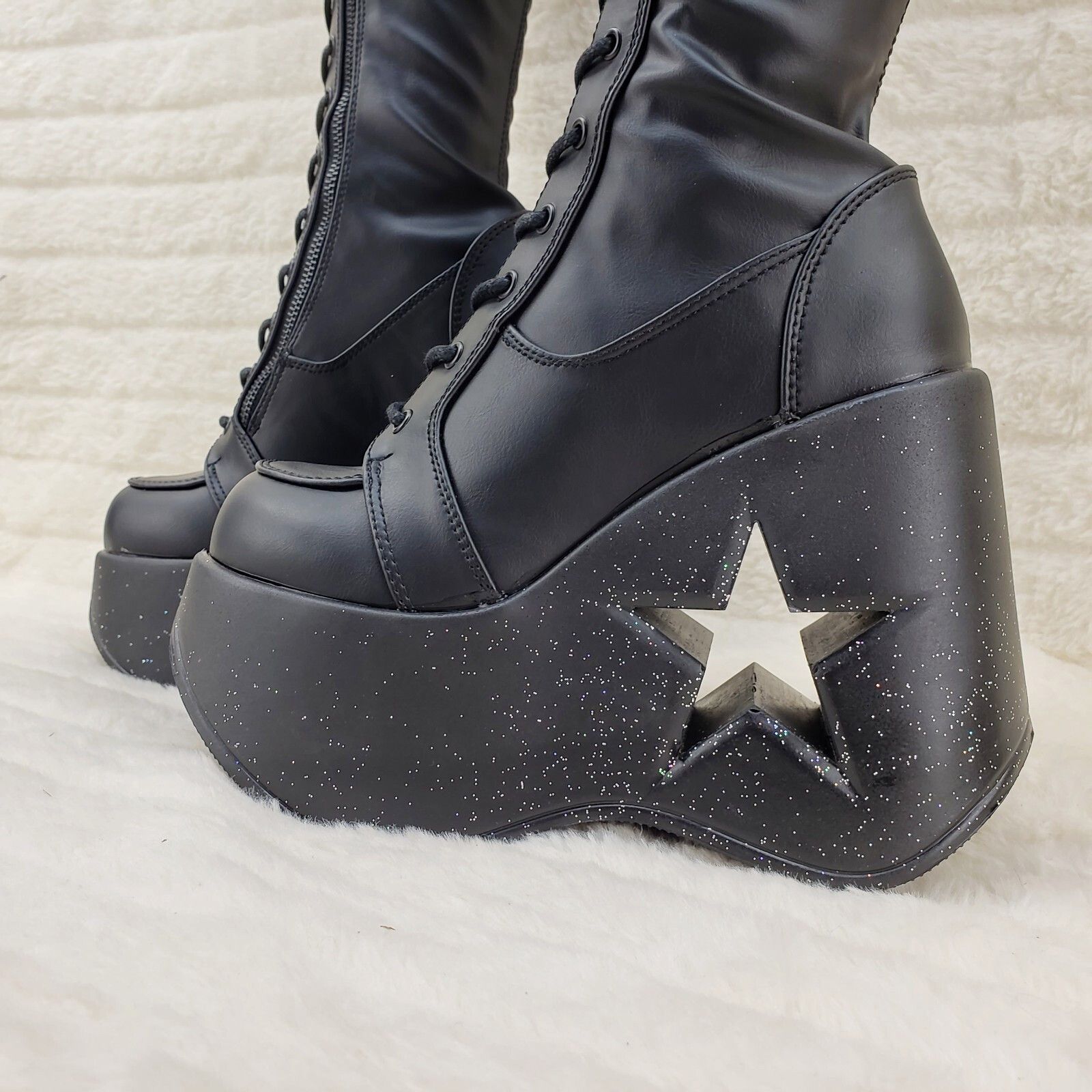 Other Dynamite 300 Platform 5" Star Heel Stretch Goth Punk Thigh B Size US 11 / IT 41 - 8 Thumbnail